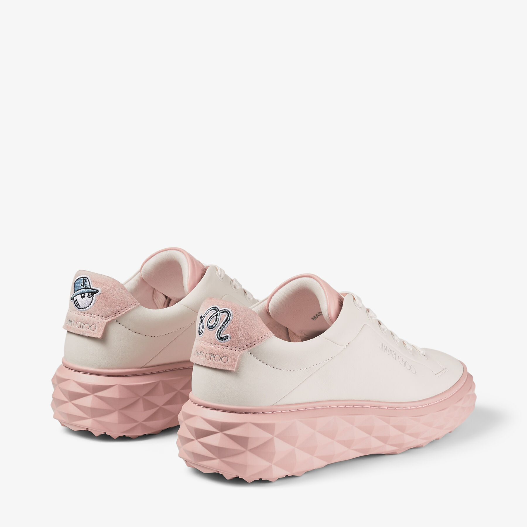 Jimmy Choo Malbon Diamond F Sneaker aus Leder in Latte Macaron Jimmy Choo Malbon JIMMY CHOO