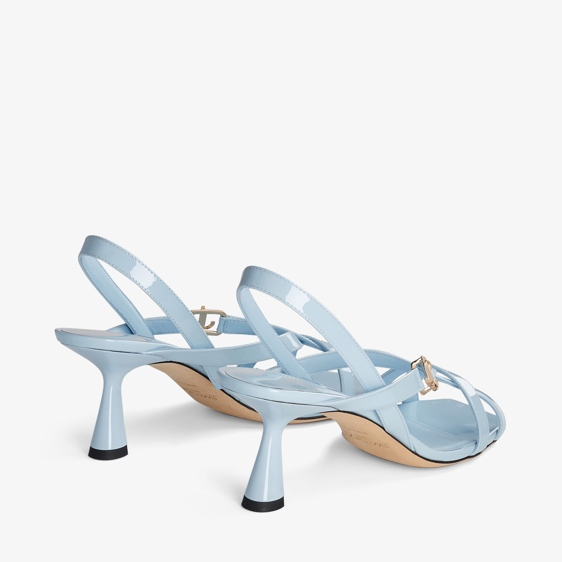 Jess 65 | Ice Blue Patent Leather Sandals | JIMMY CHOO