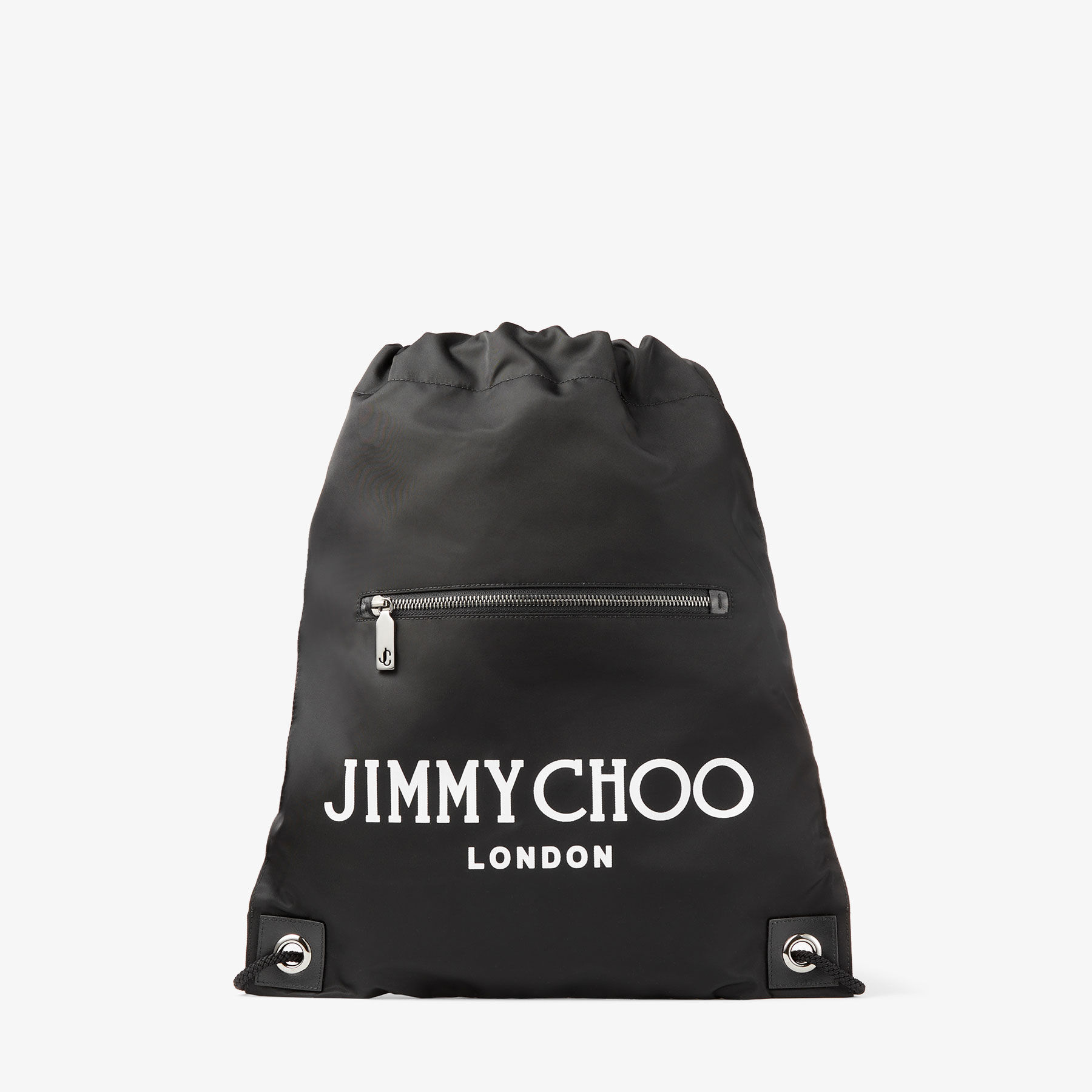 JOSHU | 品牌logo 饰黑色尼龙双肩包| 秋季系列| JIMMY CHOO