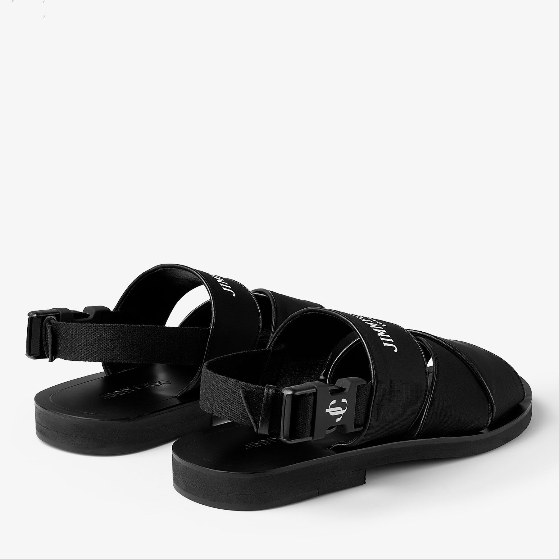 Jude Sandal M Black Jimmy Choo Logo Sandals New Collection