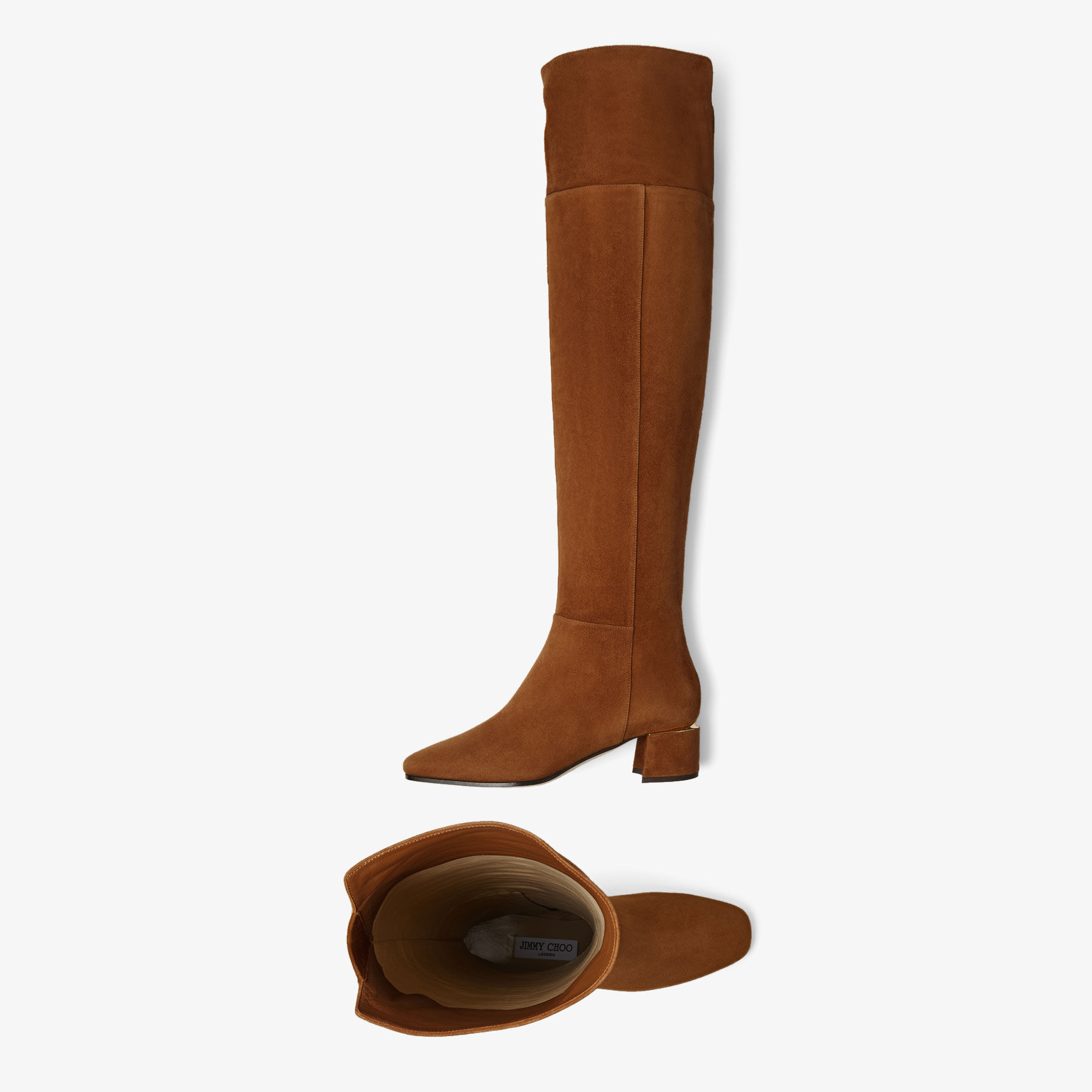 LOREN OTK 45 Tan Suede Over The Knee Boots Autumn Collection