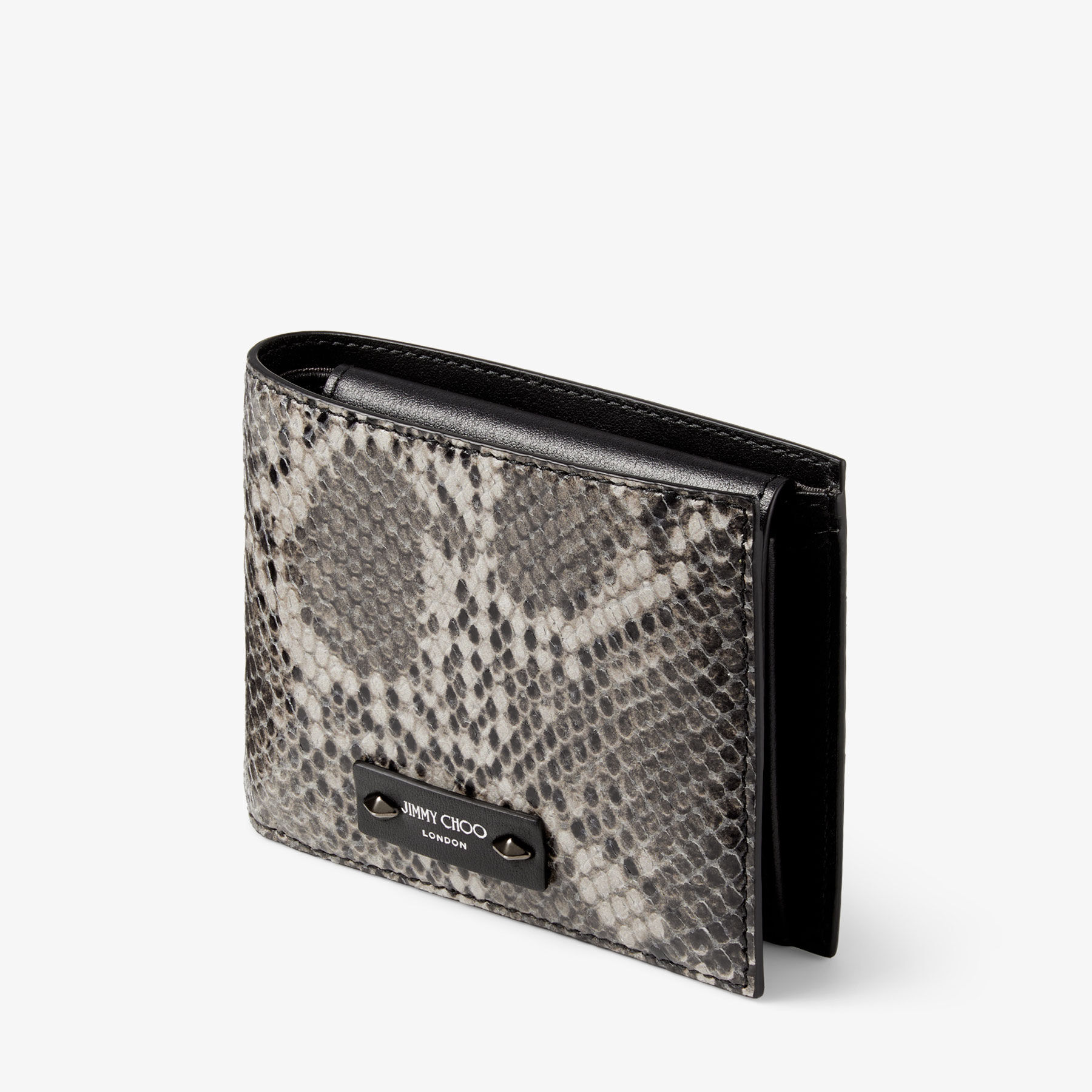 Luka Portafoglio in pelle con stampa effetto serpente grigio JIMMY CHOO