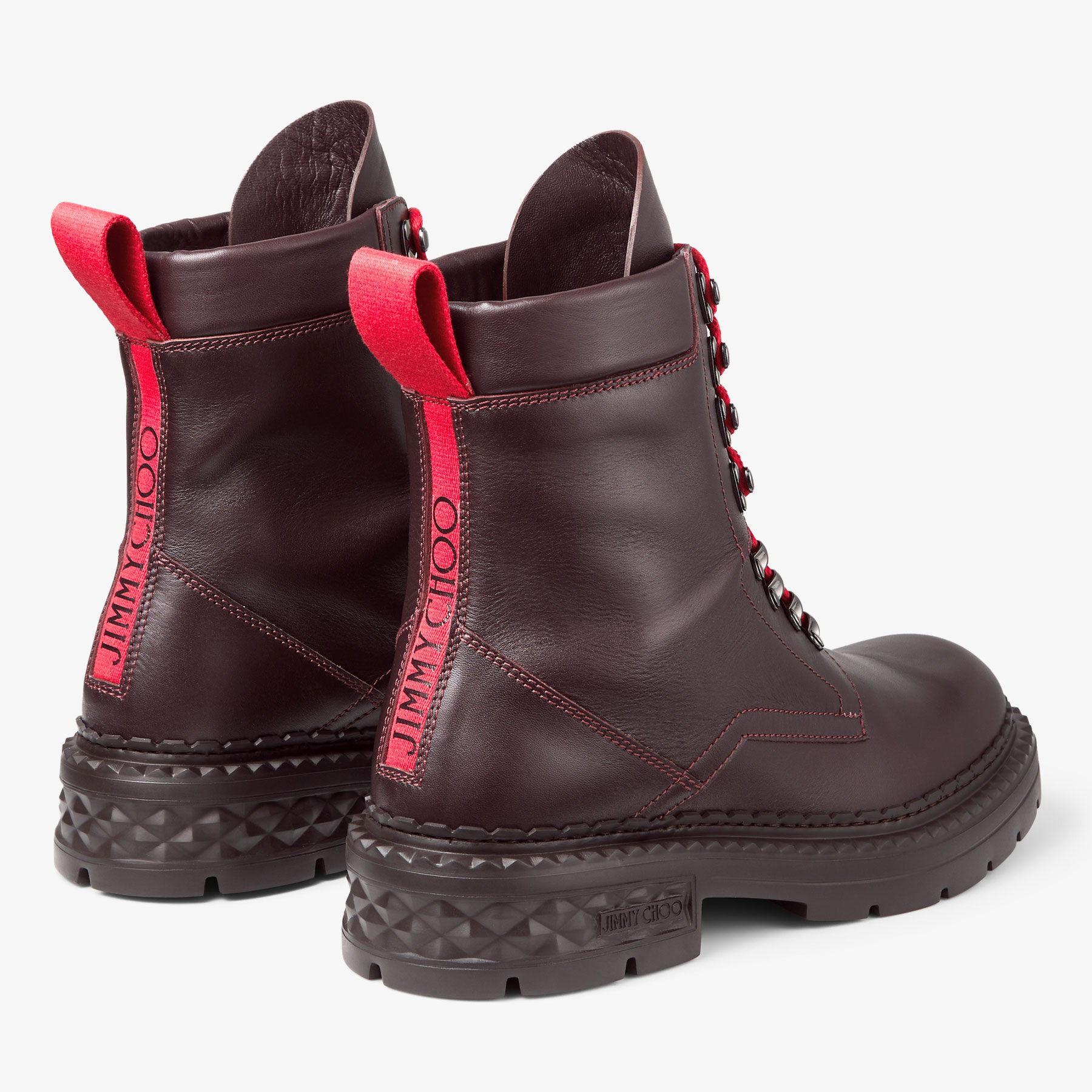 Marlow Combat Boot Oxblood Calf Leather Boot JIMMY CHOO