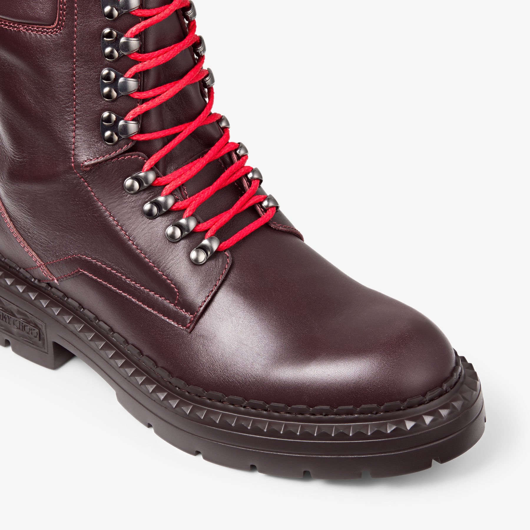 Marlow Combat Boot Oxblood Calf Leather Boot JIMMY CHOO