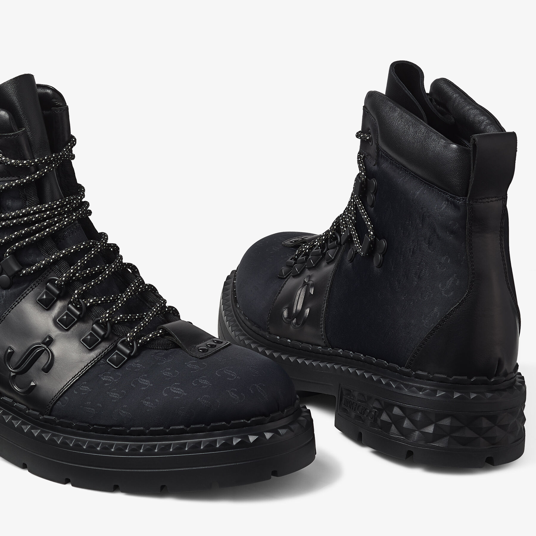 MARLOW HIKING BOOT | Black JC Nylon and Leather Hiking Boots | Winter 2022  collection | JIMMY CHOO AU