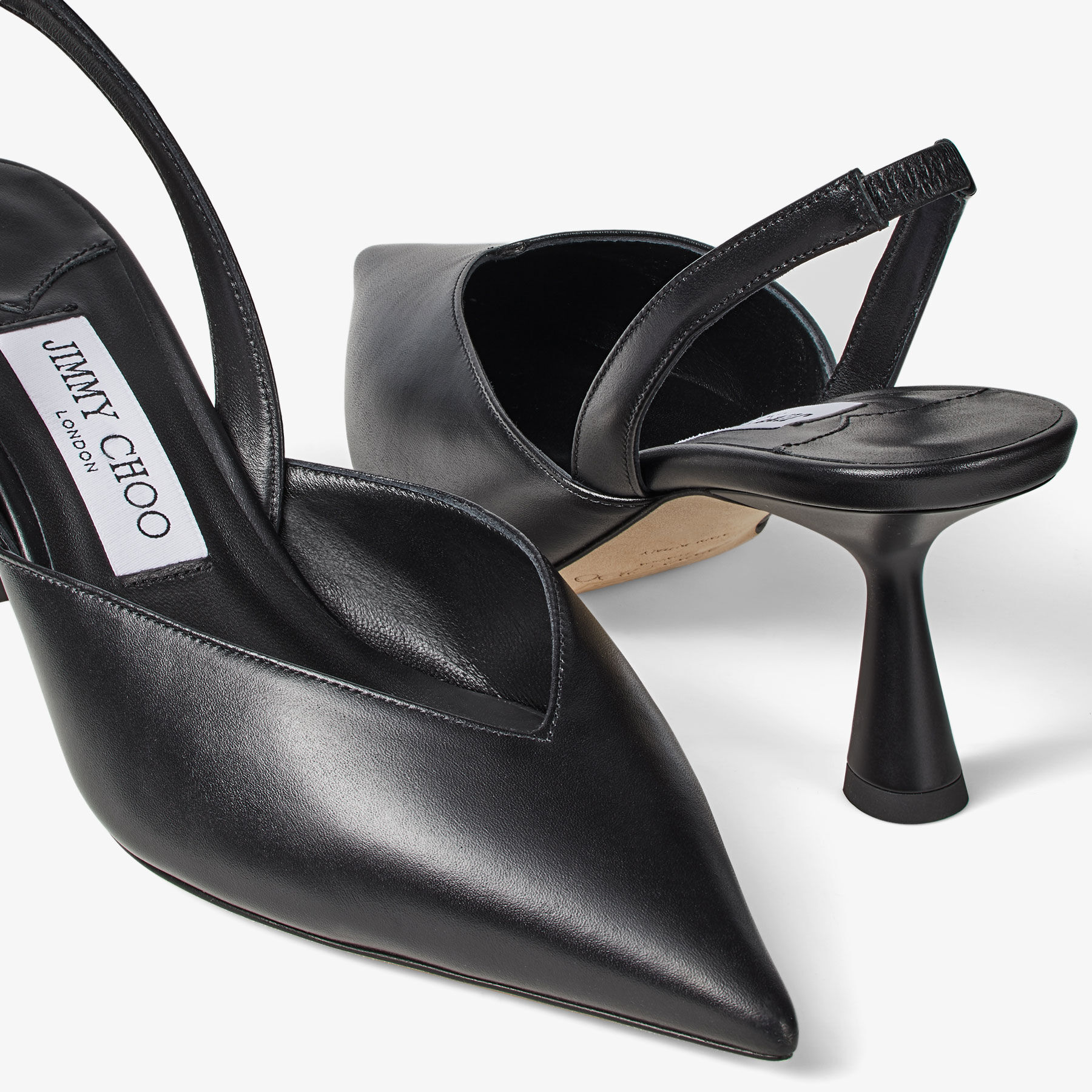 MARYANNE SB 65 Black Calf Leather Sling Back Pumps New Collection JIMMY CHOO