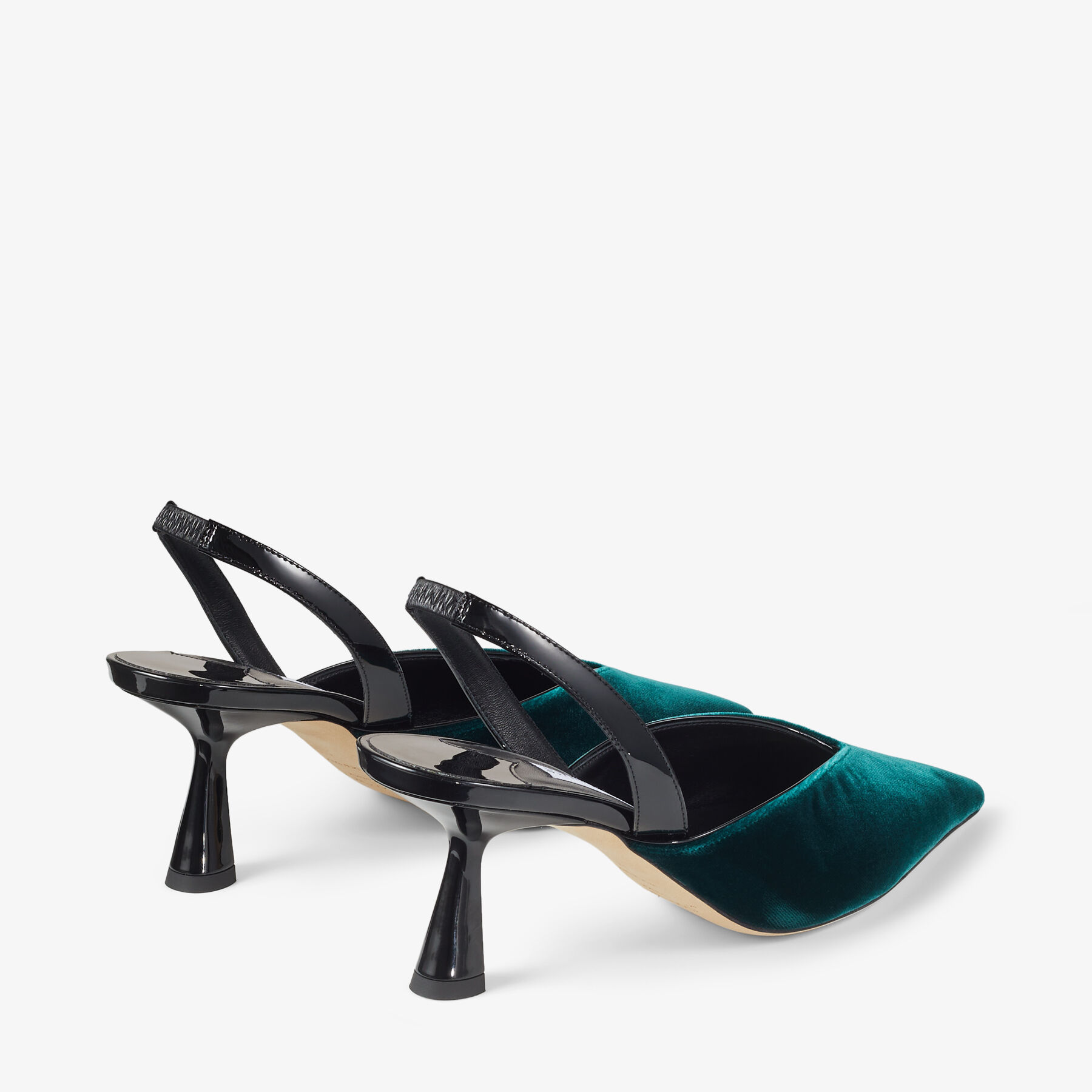 MARYANNE SB 65 | Slingpumps aus dunkelgrünem Samt | Neue 