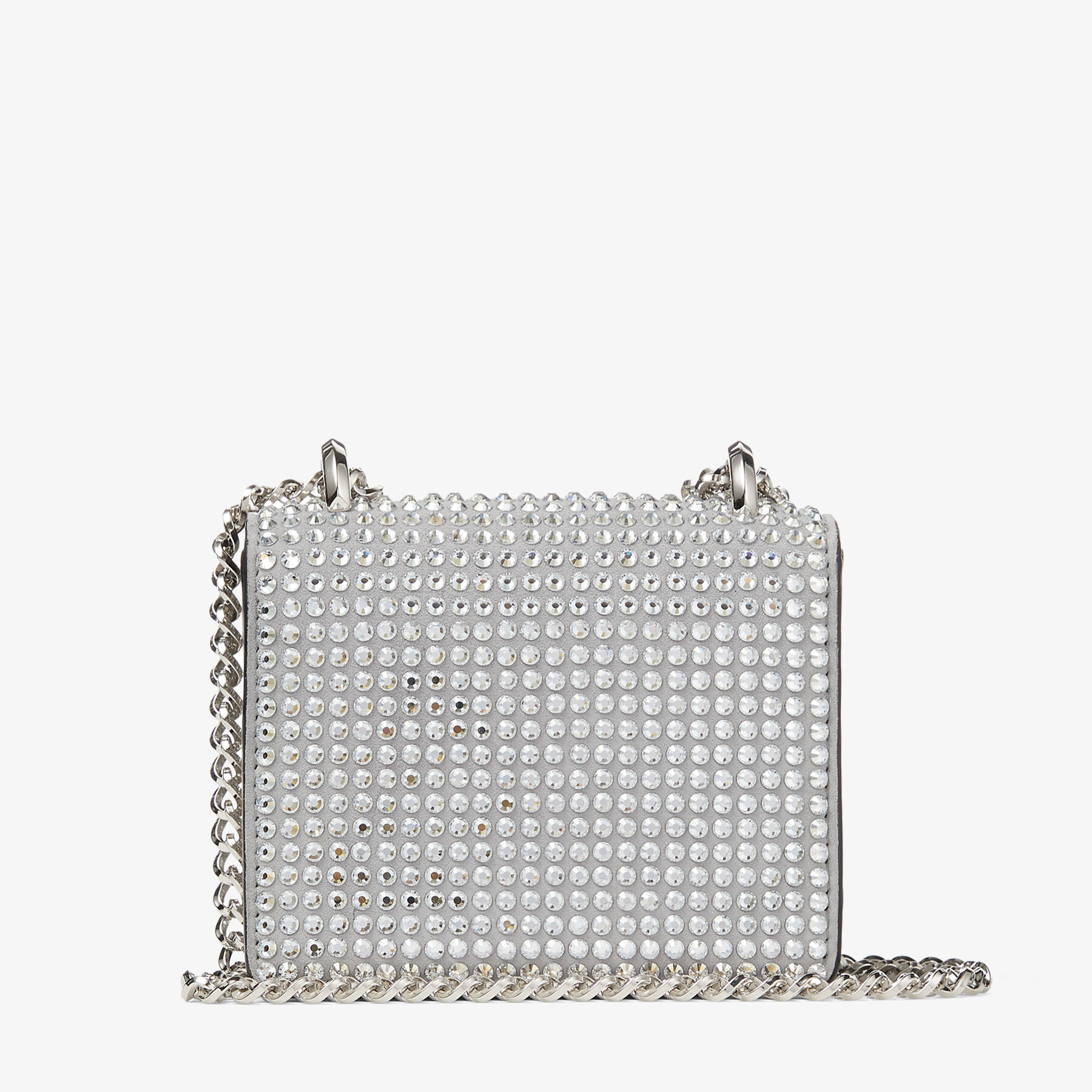Silver Suede Mini Bag with Crystals Autumn 2022 collection