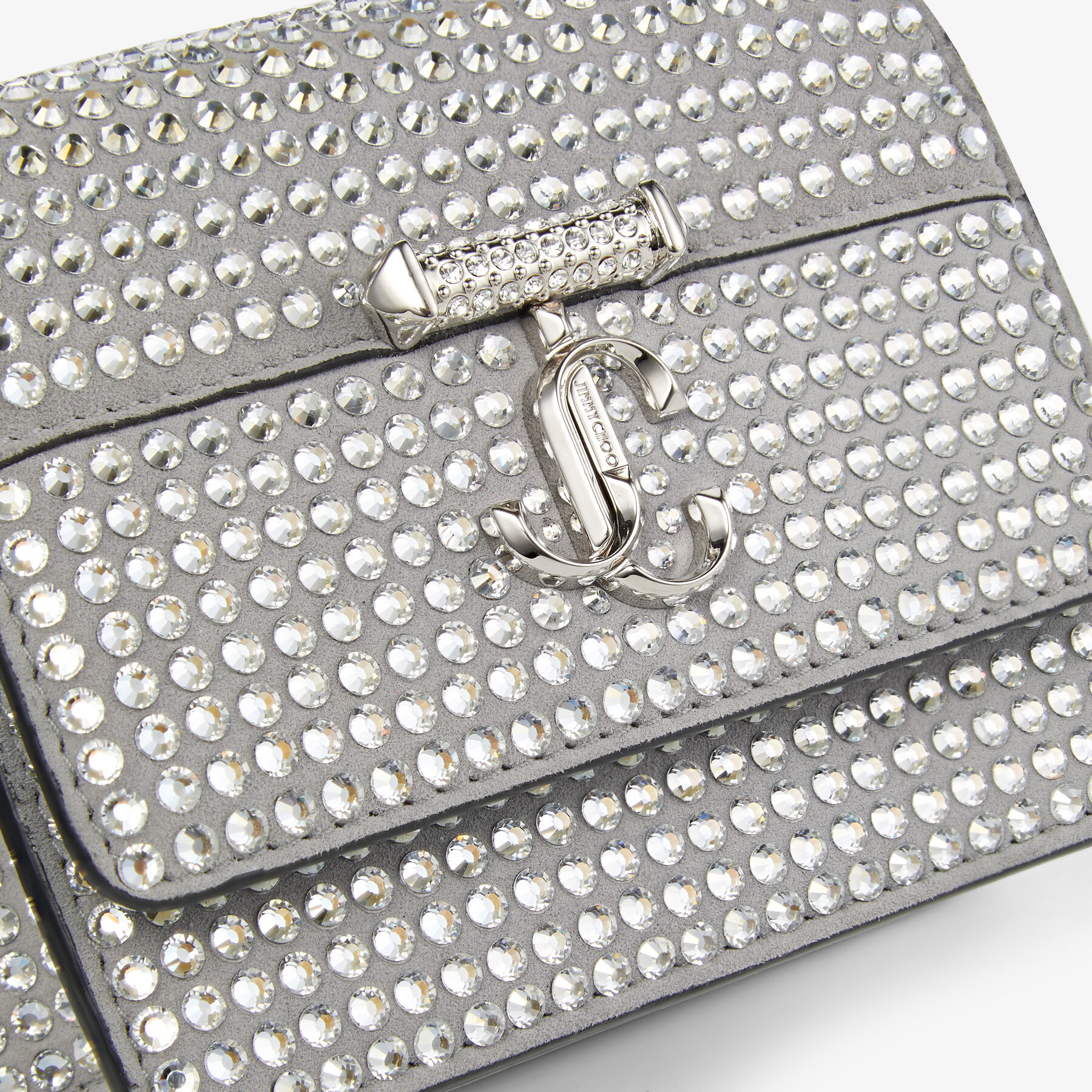 Silver Suede Mini Bag with Crystals |Autumn 2022 collection 