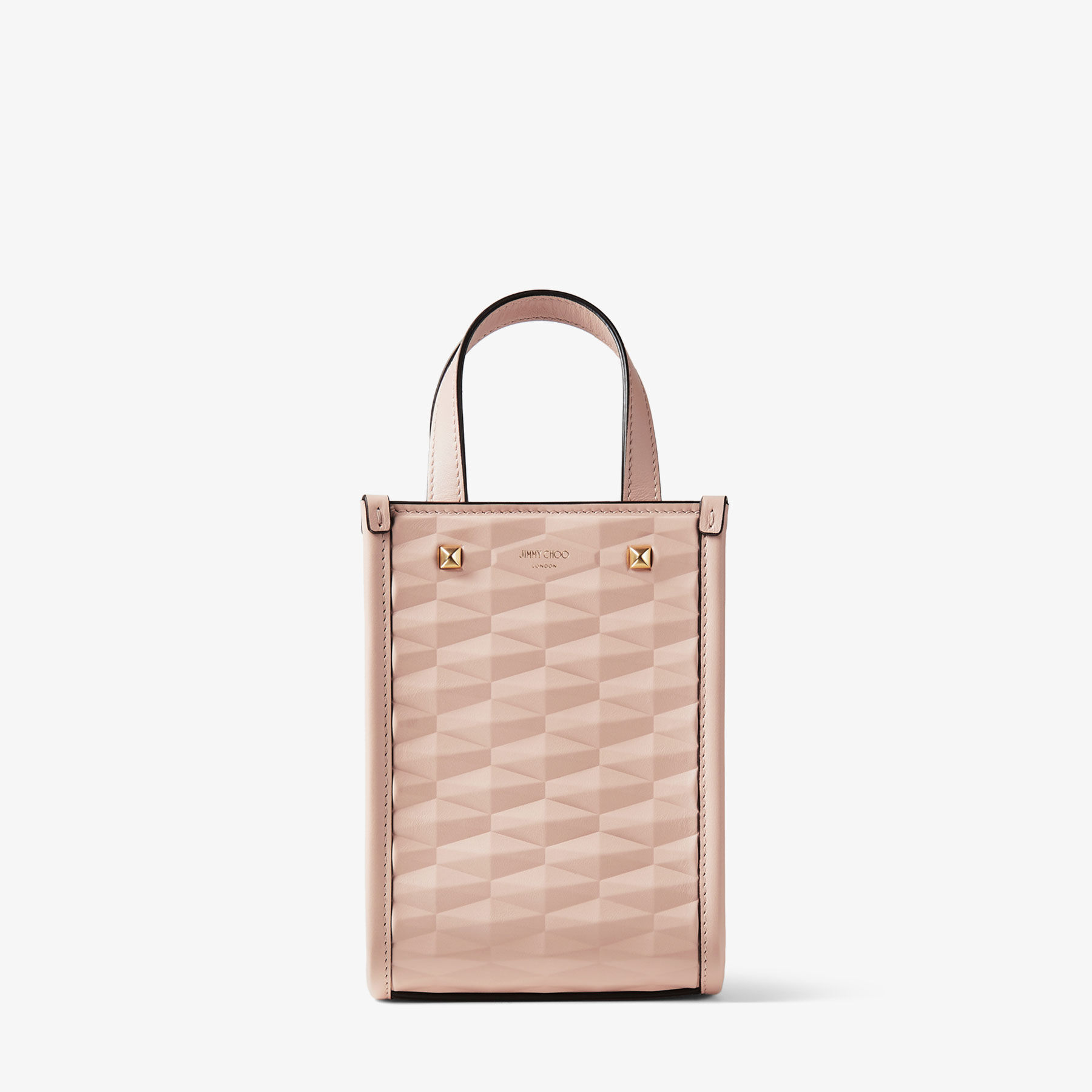 Mini N/S Tote | 馬卡龍色立體 Diamond 壓紋皮迷你托特包 | JIMMY CHOO