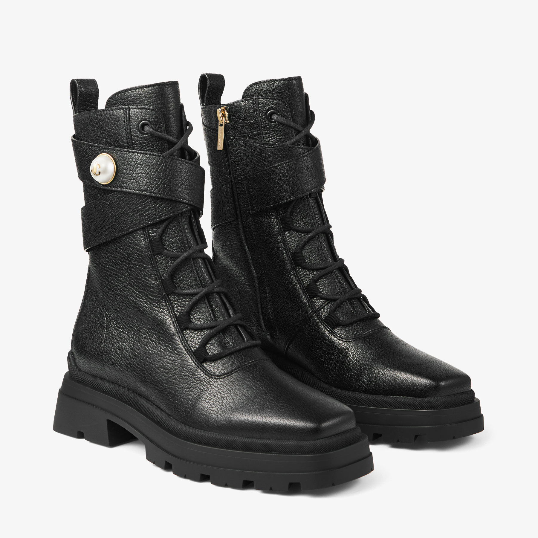 Noemi 45 Black Leather Ankle Boots JIMMY CHOO