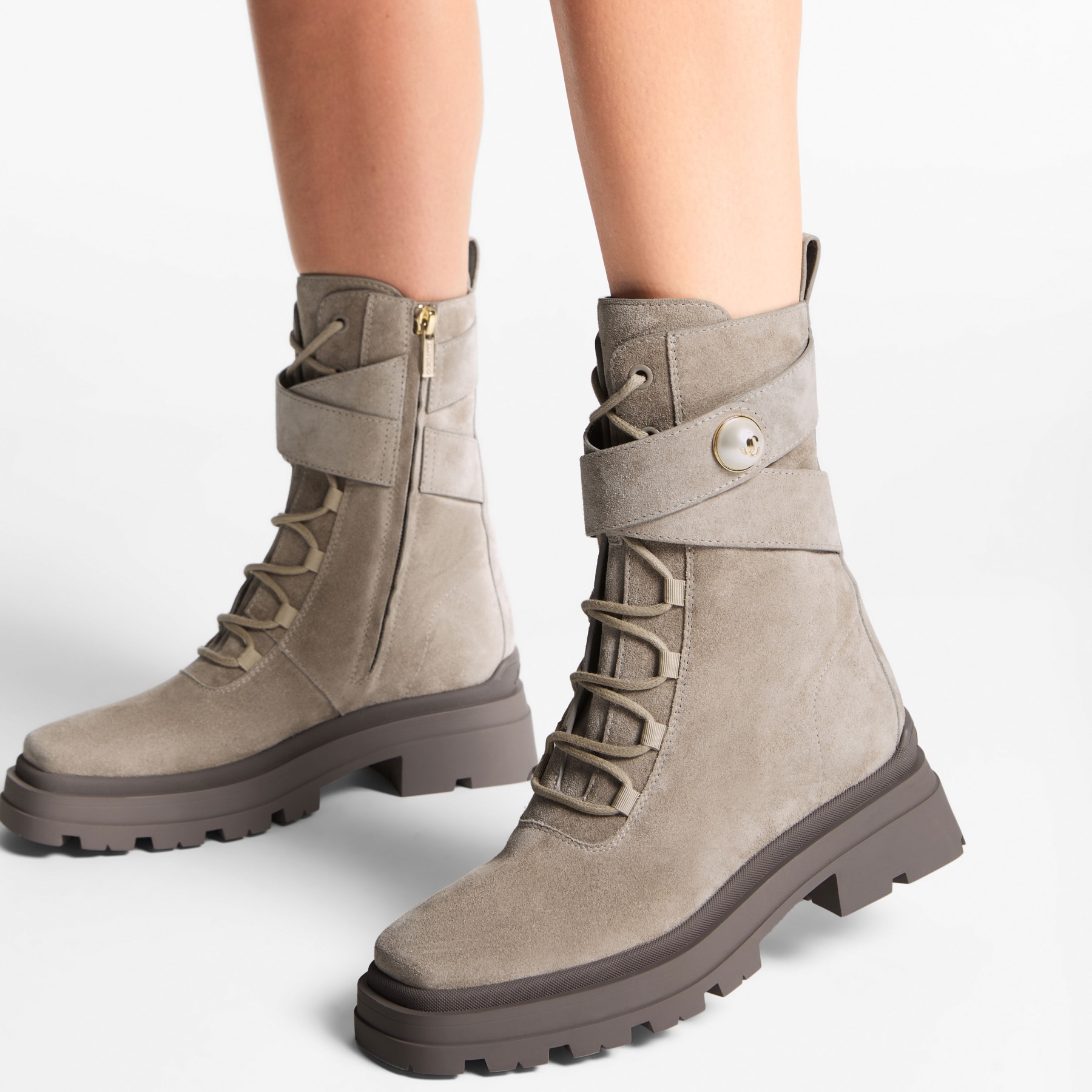 Noemi 45 Taupe Velvet Suede Ankle Boots JIMMY CHOO