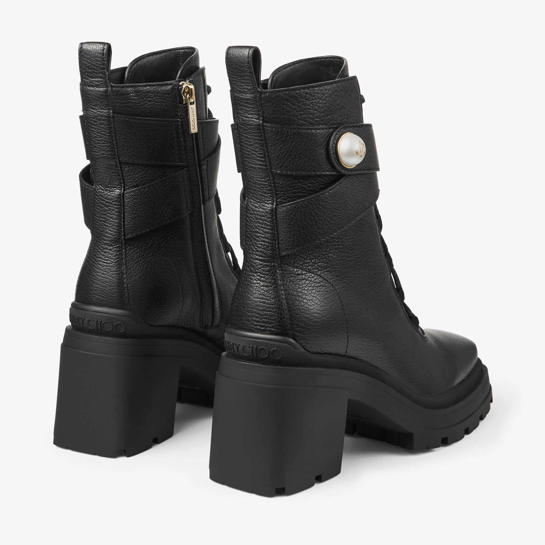 Noemi 80 Black Leather Ankle Boots JIMMY CHOO
