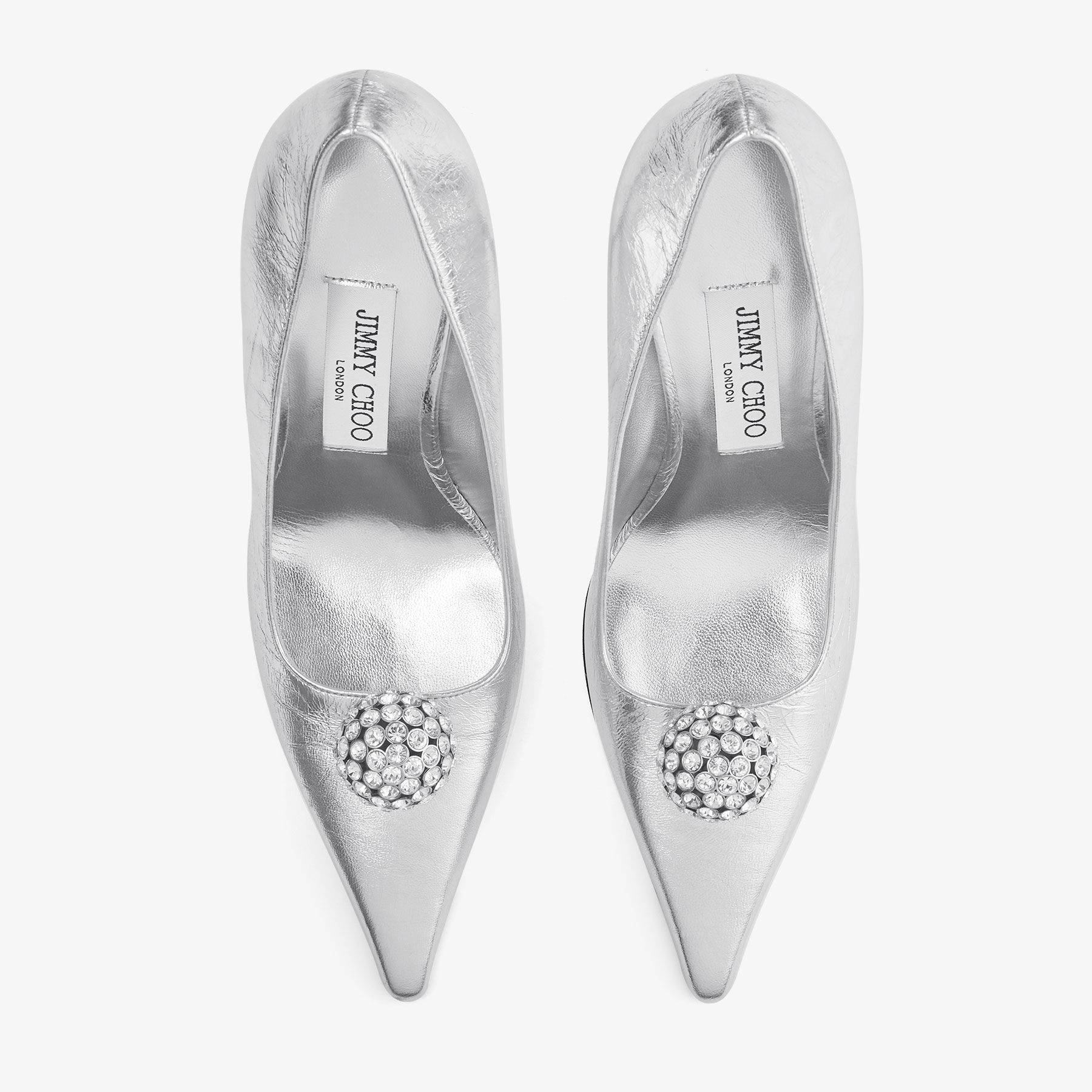 Orb Pump 50 | Silver Metallic Leather Pumps | JIMMY CHOO