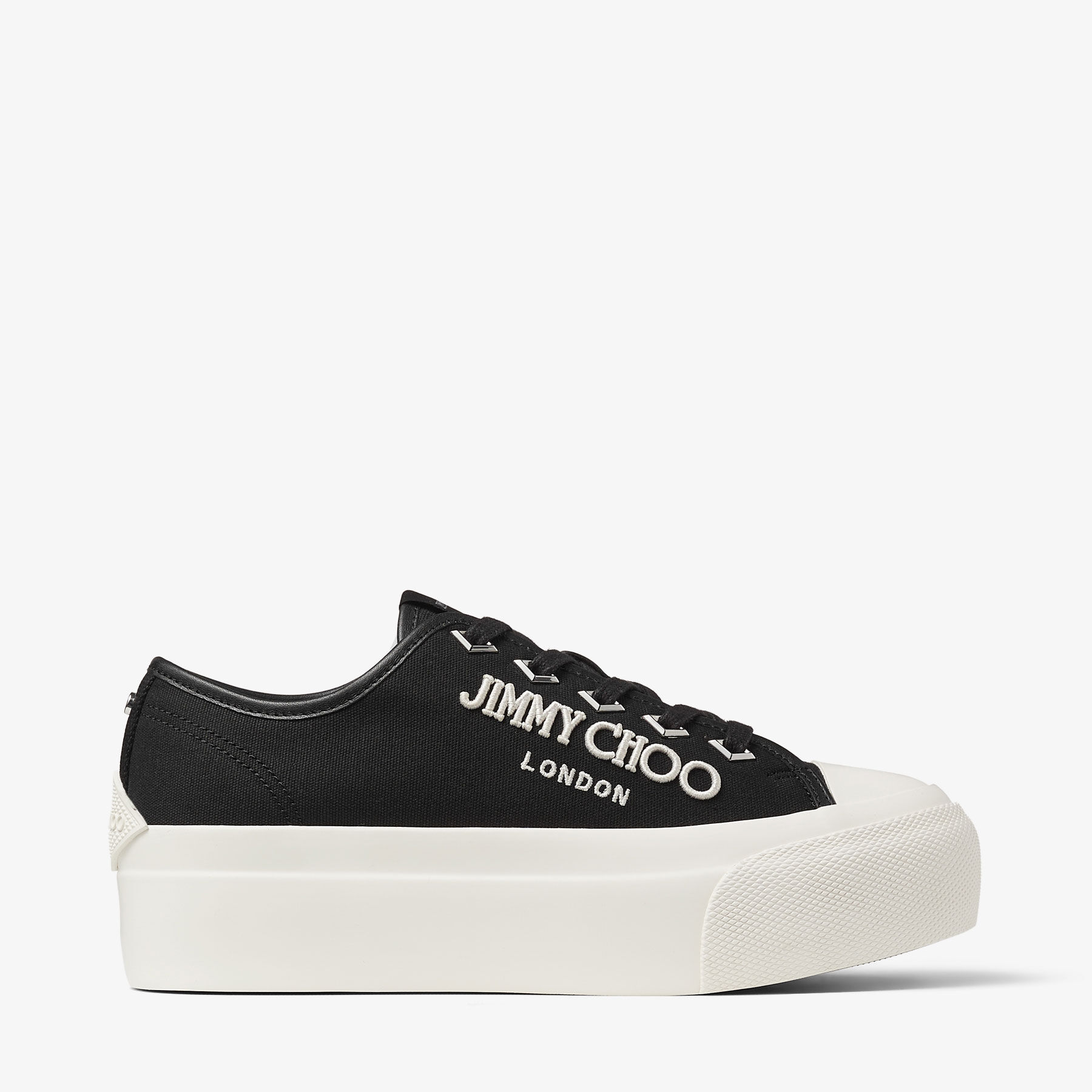 White canvas best sale platform trainers