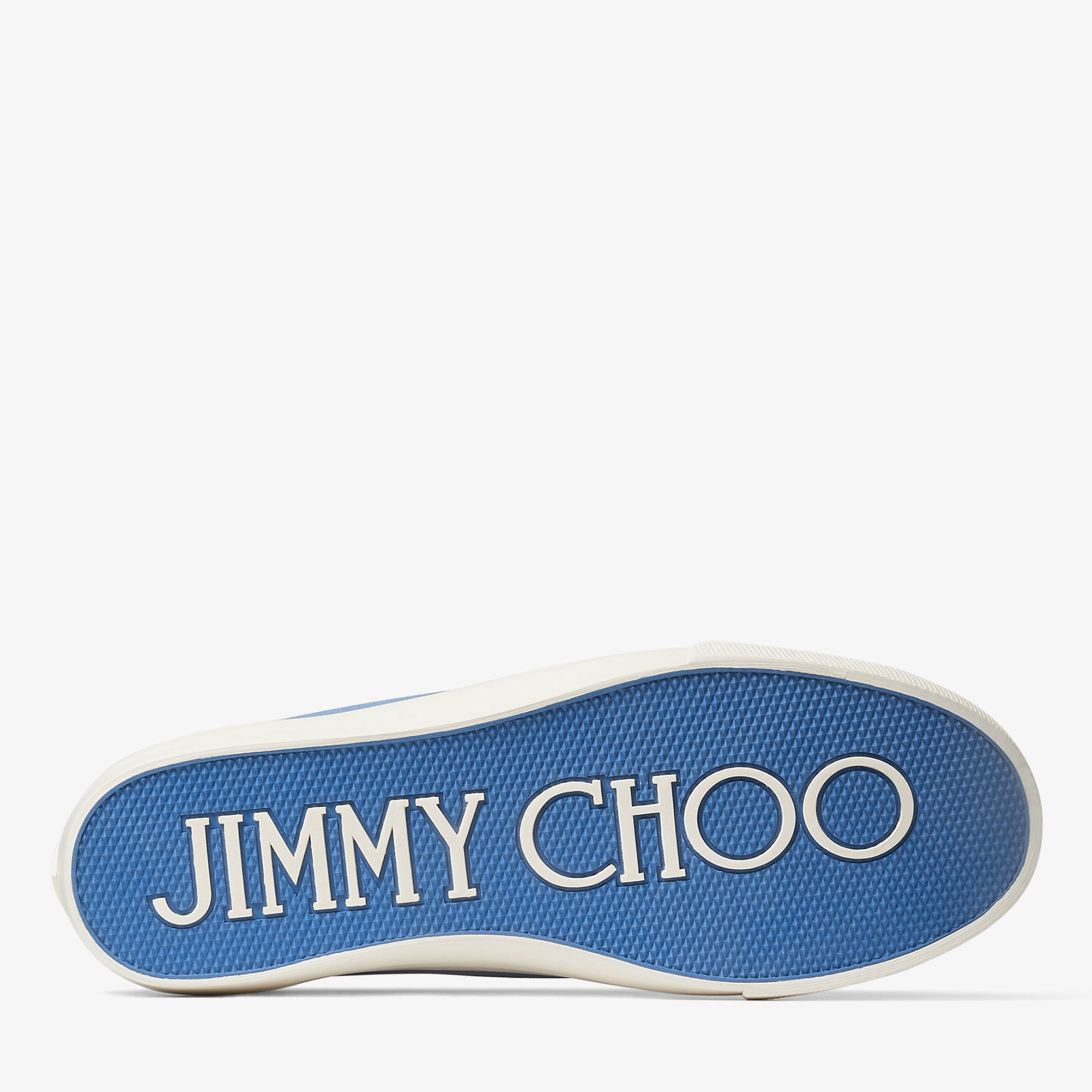 Palma M Denim and Latte Canvas Low Top Trainers with Embroidered Logo JIMMY CHOO