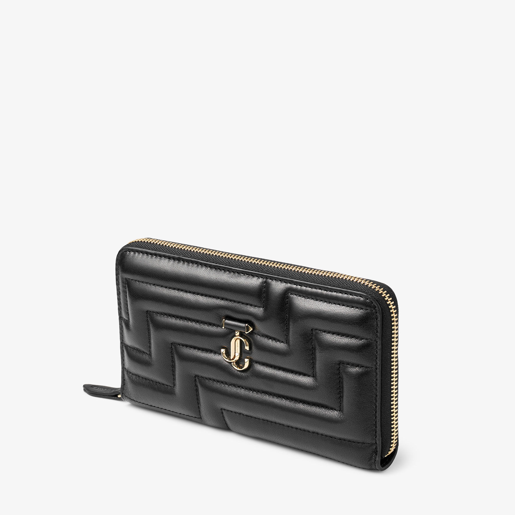 Black Avenue Nappa Leather Wallet with JC Emblem PIPPA Autumn 2022 collection JIMMY CHOO AU