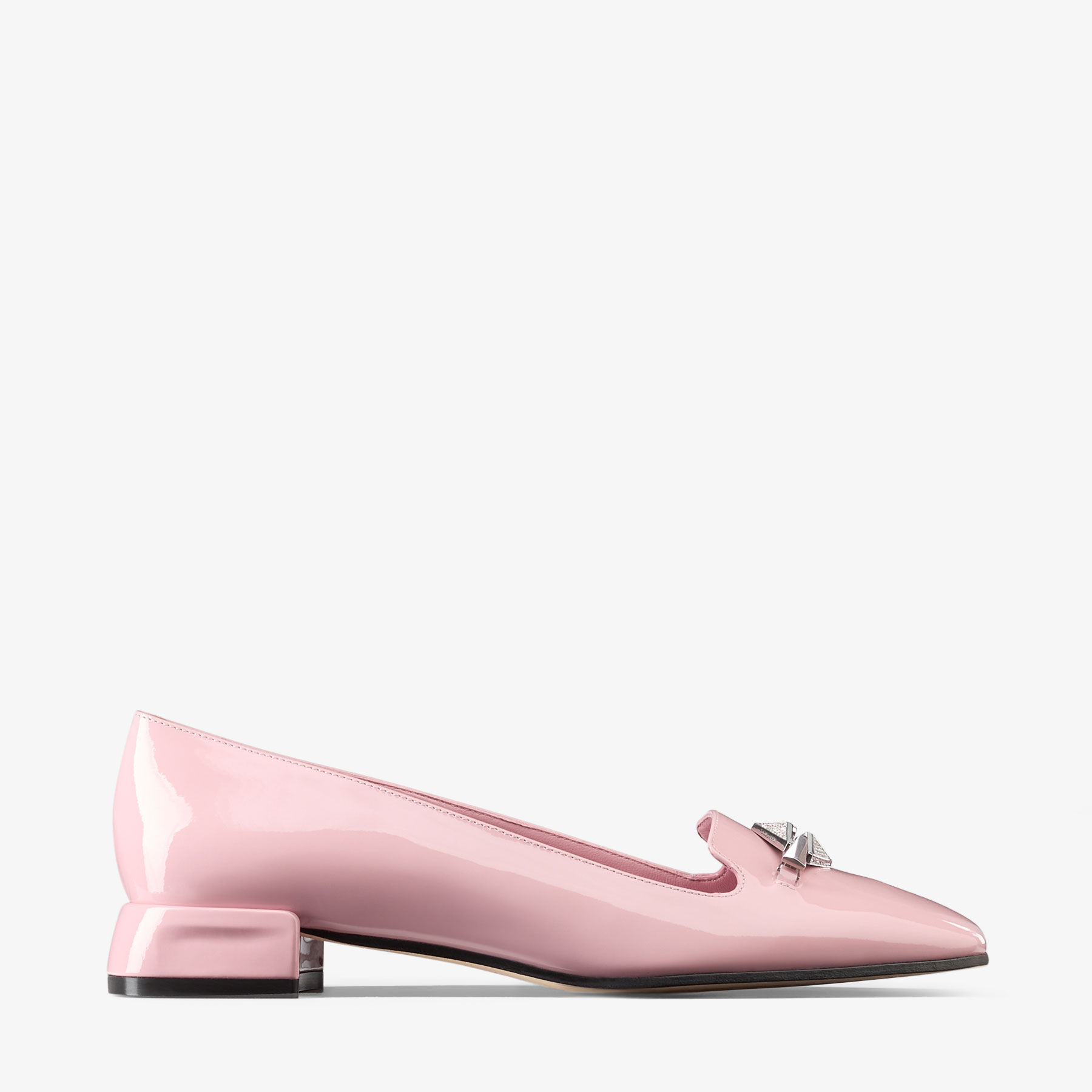 Ravi Flat Rose Crystal Patent Leather Flats JIMMY CHOO