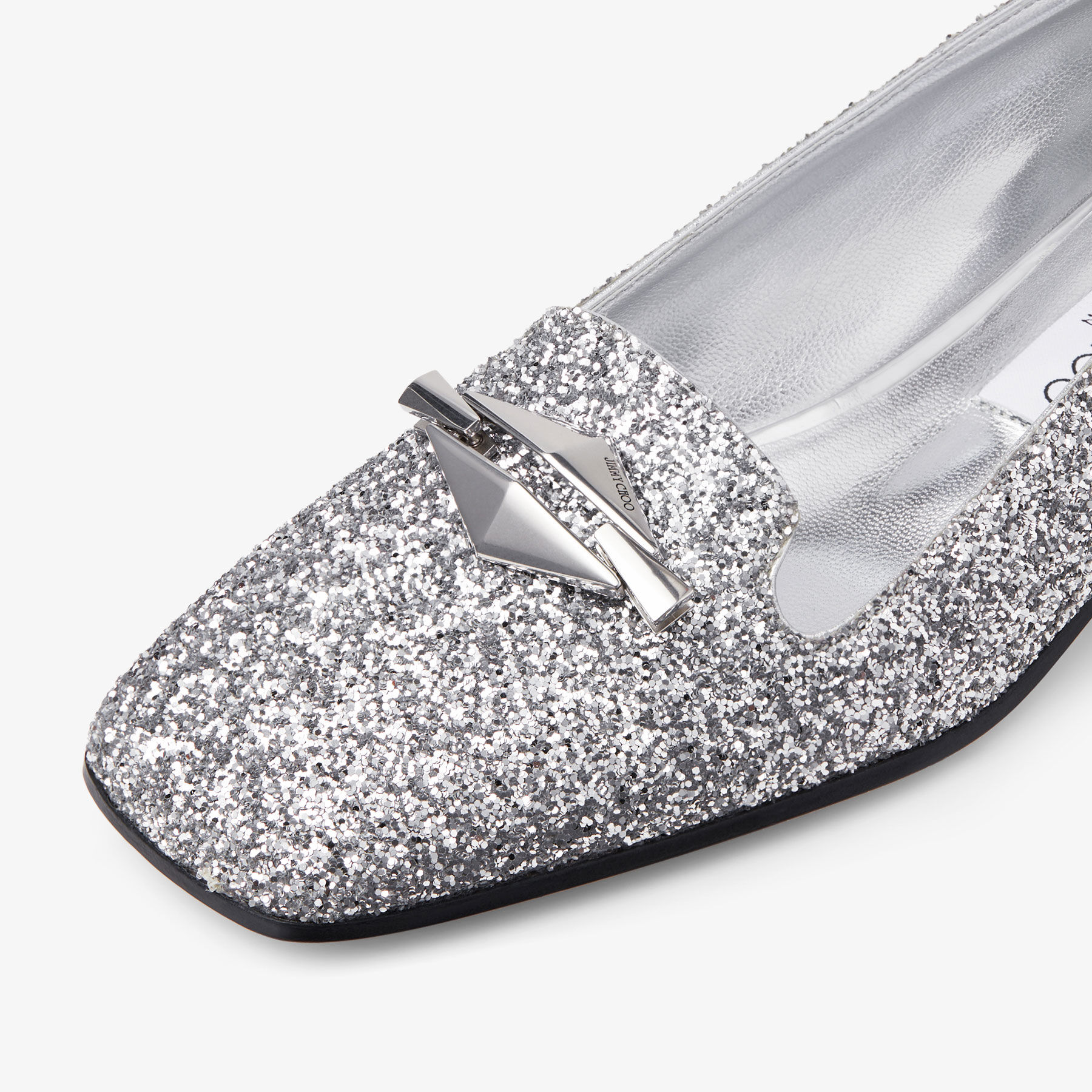 Ravi Flat Silver Glitter Shoes JIMMY CHOO