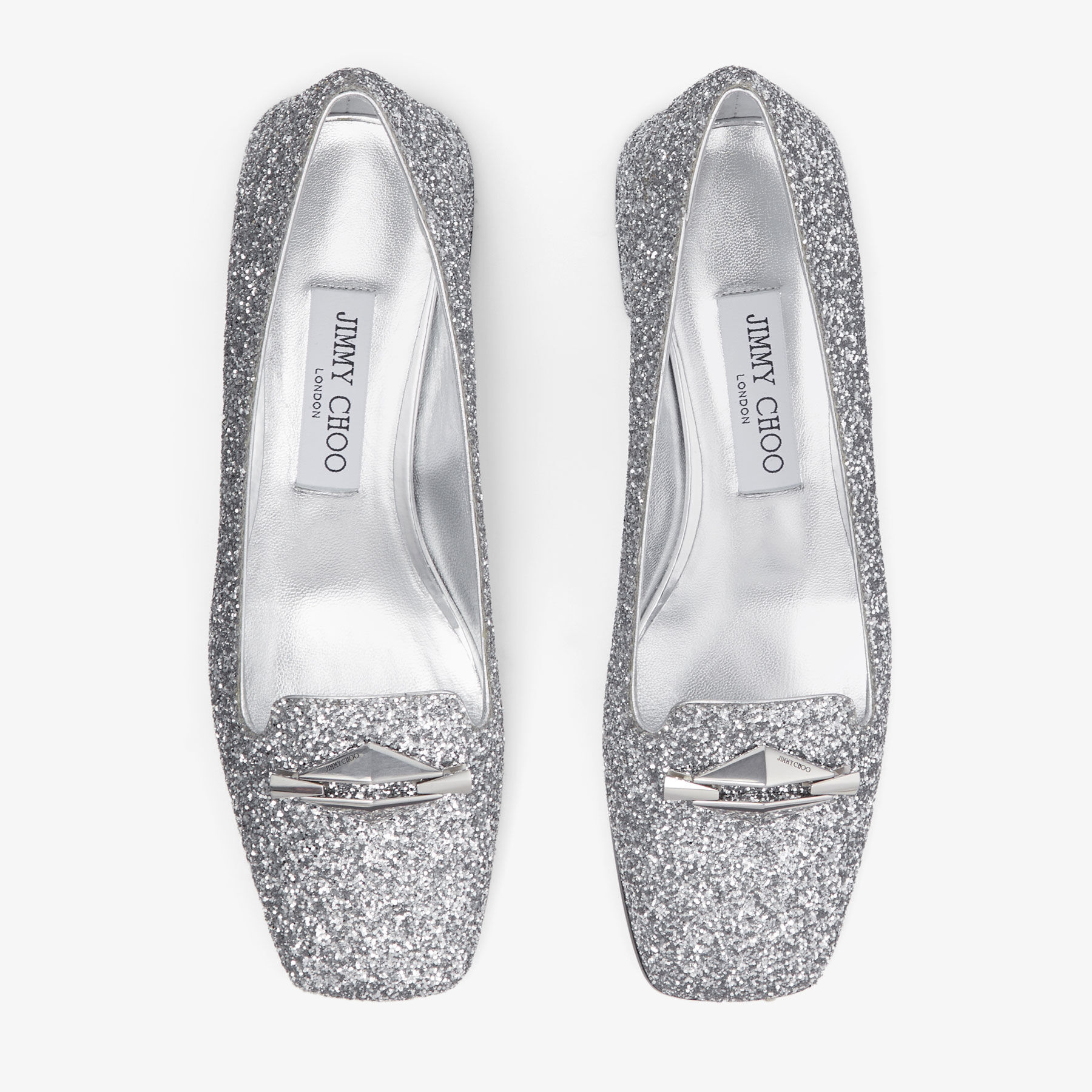 Ravi Flat Silver Glitter Shoes JIMMY CHOO