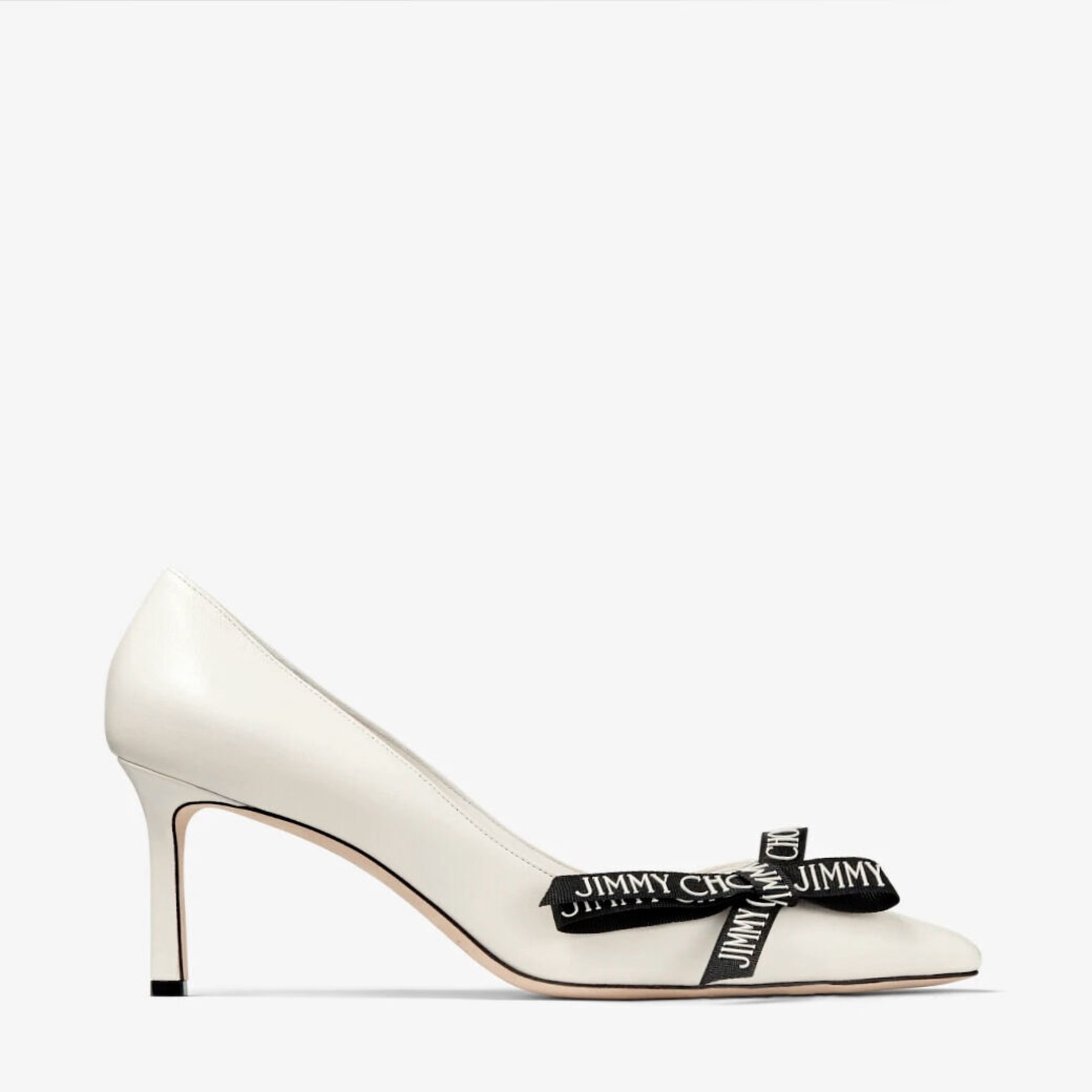 ROMY 60 | Latte Nappa Leather Pointed-Toe Pumps with Bow | Autumn 