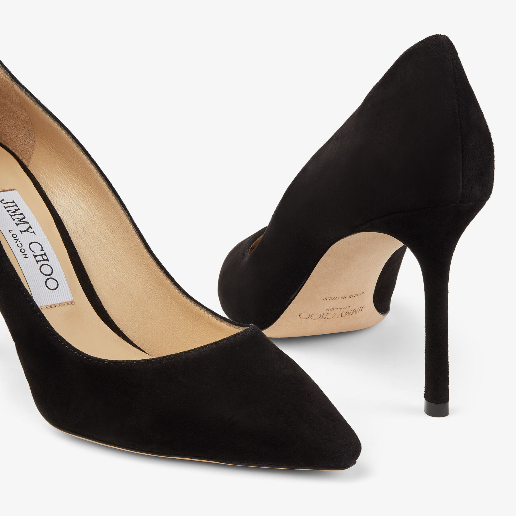 Black Suede Pointed Pumps Romy 85 Autumn Winter 16 JIMMY CHOO