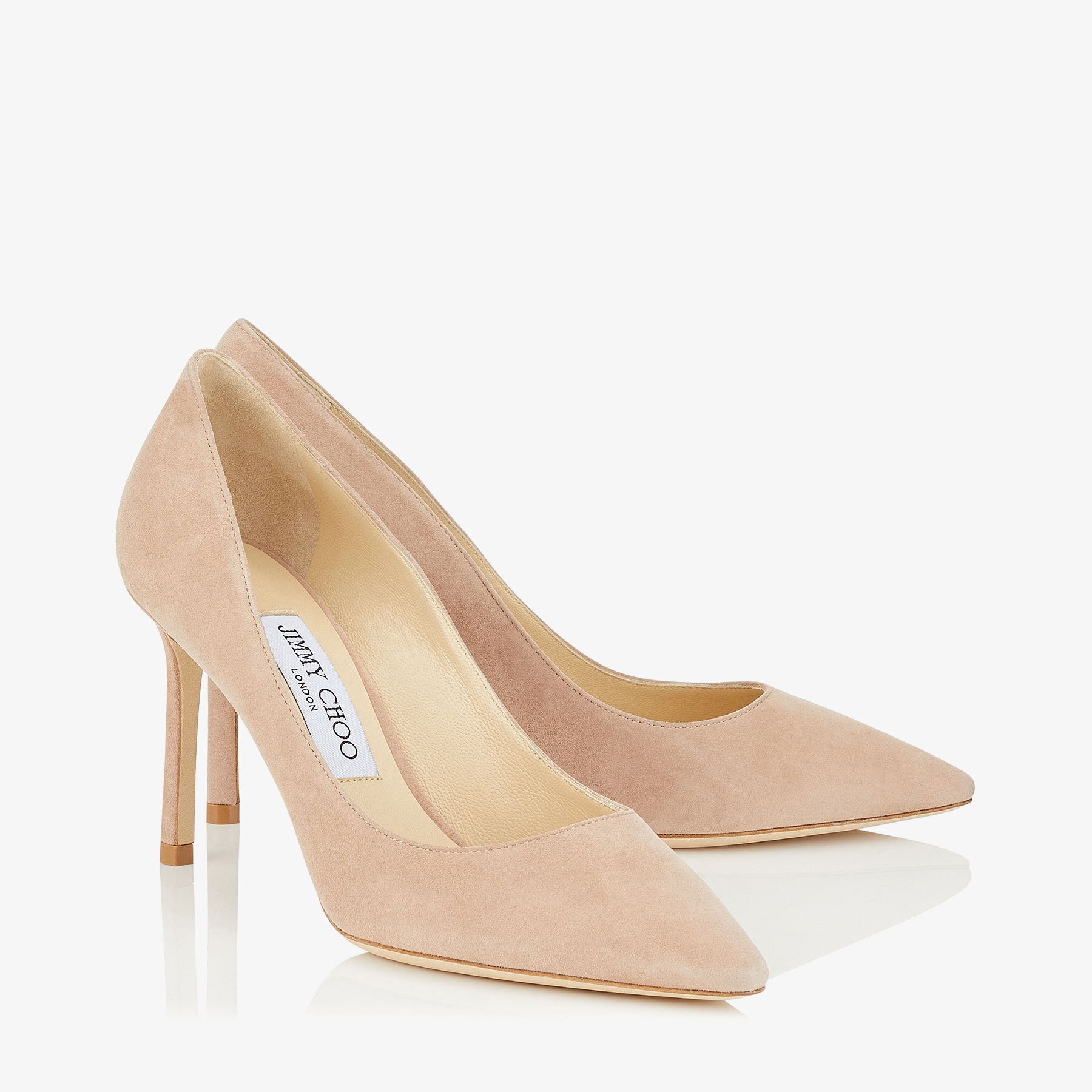 Ballet Pink Suede Pointy Toe Pumps | Romy 85 | CR18 | JIMMY CHOO
