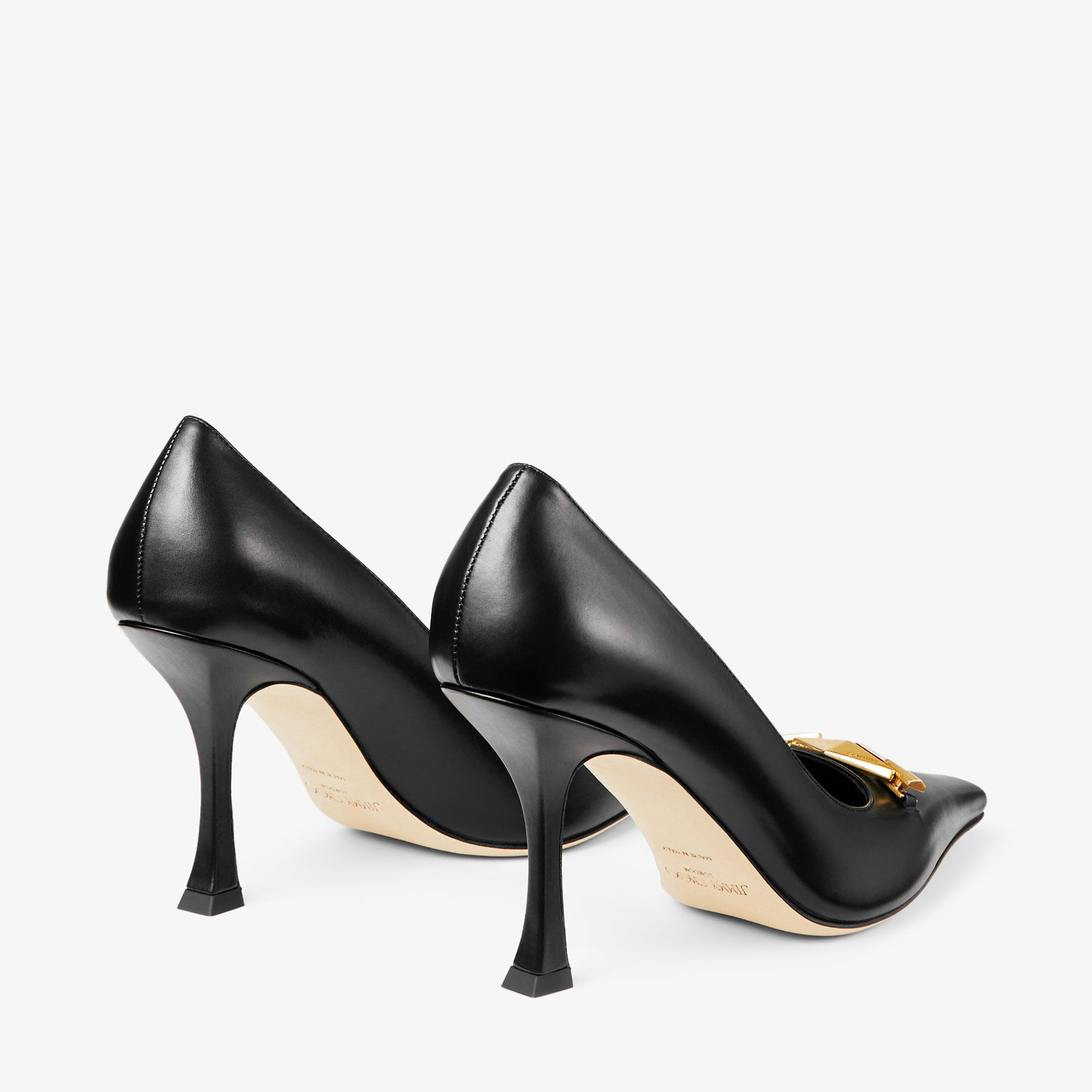 Ryker 90 Black Gold Calf Leather Shoe JIMMY CHOO AU