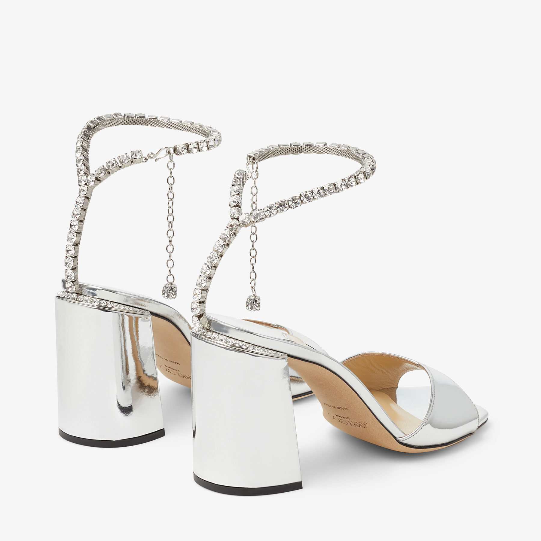 Silver heels jimmy choo clearance