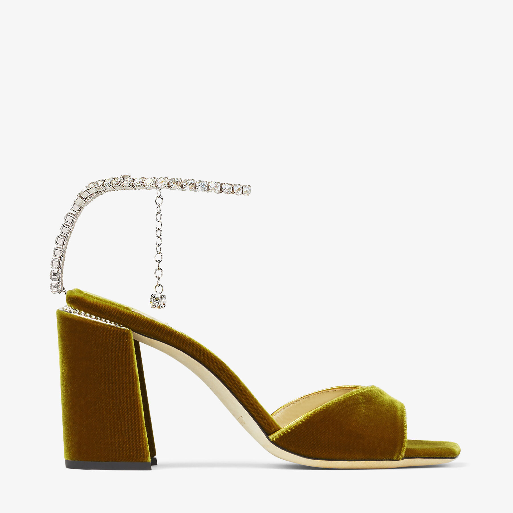 Hedda velvet block new arrivals heel sandal