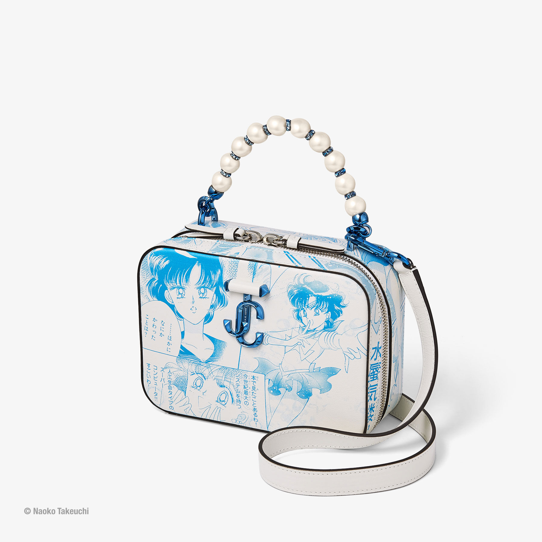 Sailor Mercury Avenue Vanity Bag Light Blue Leather Top Handle JIMMY CHOO AU