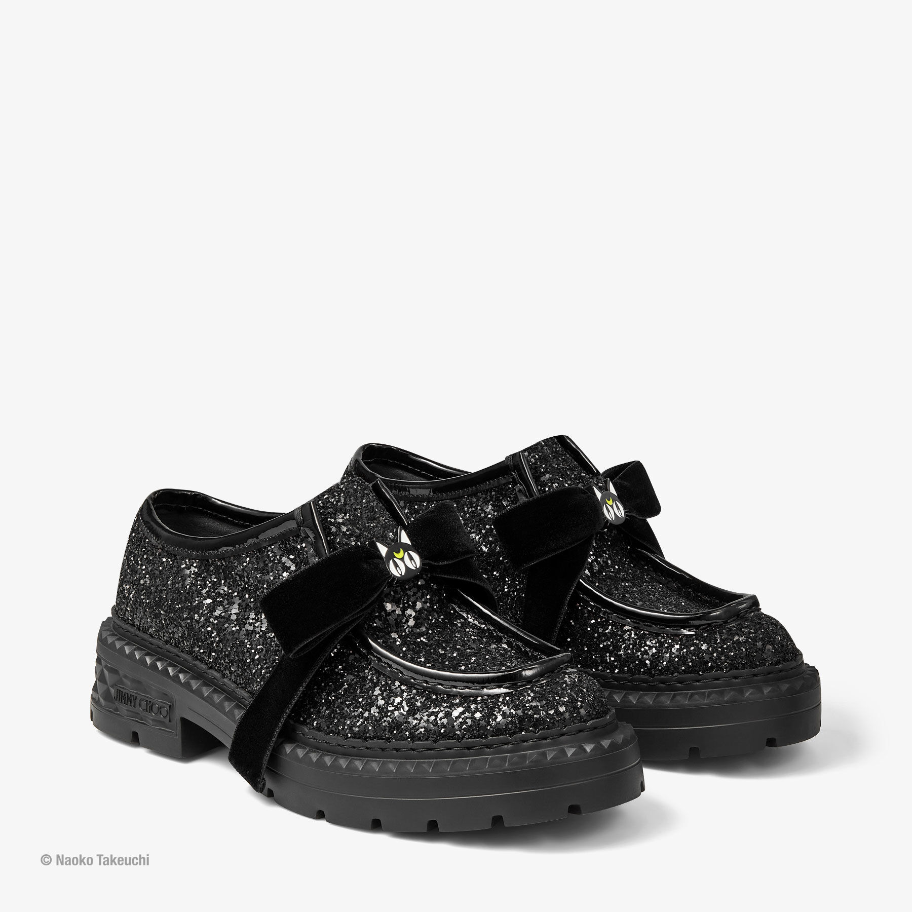 Luna Marlow Moccasin Black Glitter Shoe JIMMY CHOO