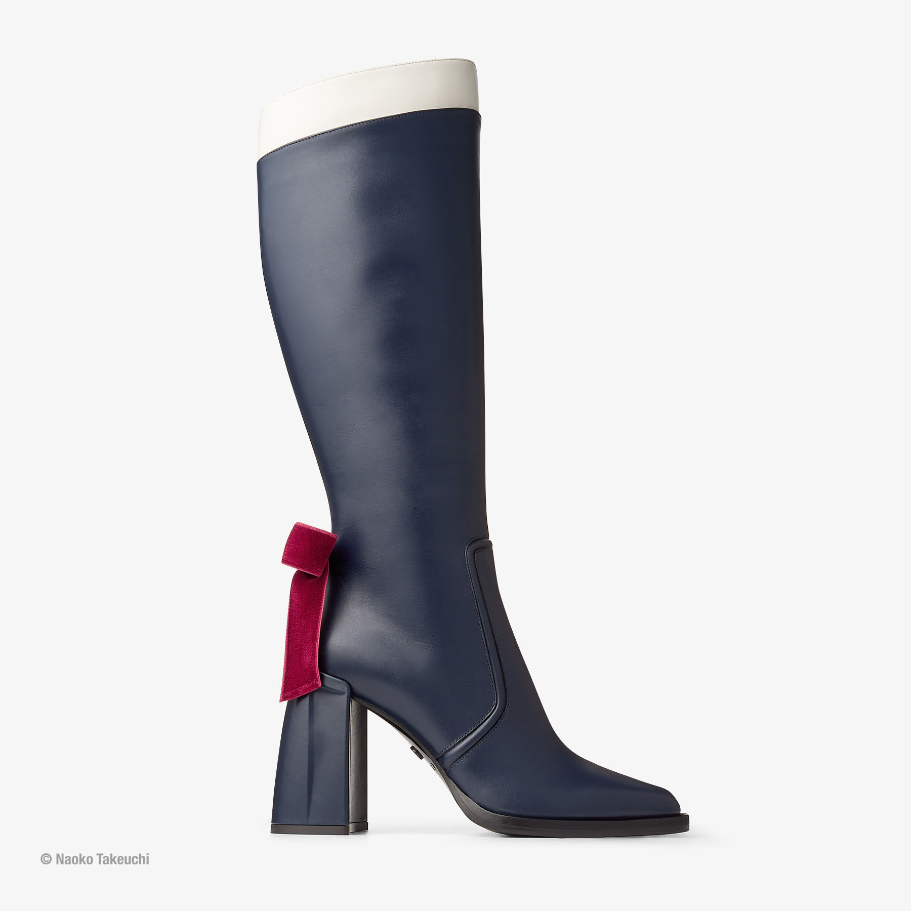 Sailor Pluto Boot 95 Navy Black Leather Boot JIMMY CHOO
