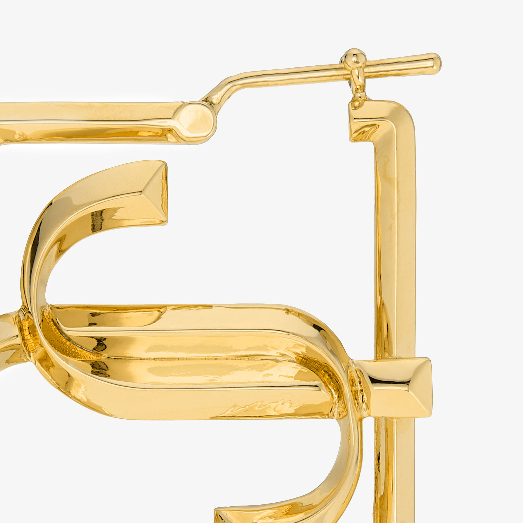 Square JC Hoop Gold Gold Finish Earrings JIMMY CHOO