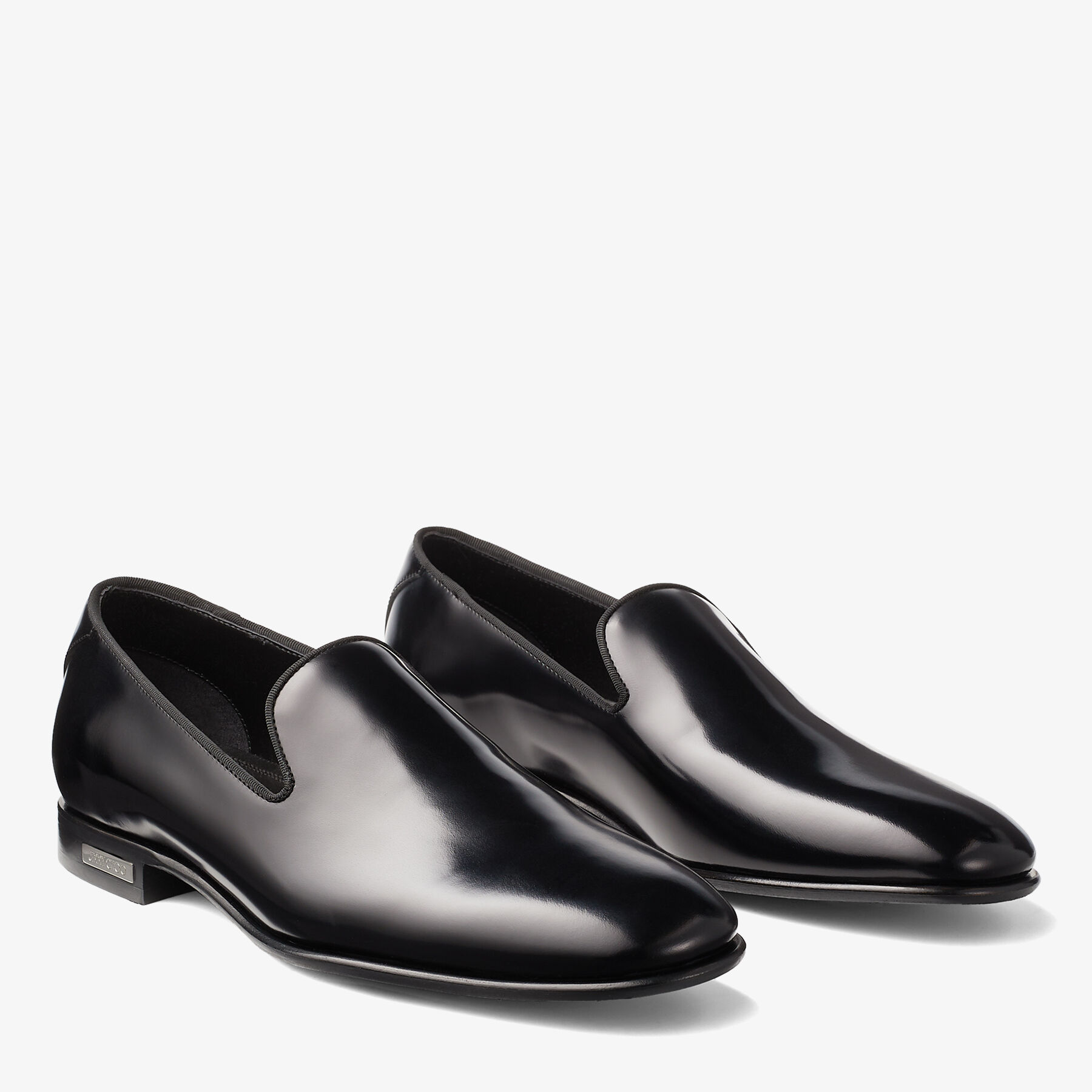 THAME Ciabatta nera in pelle di vitello lucida Winter 2022