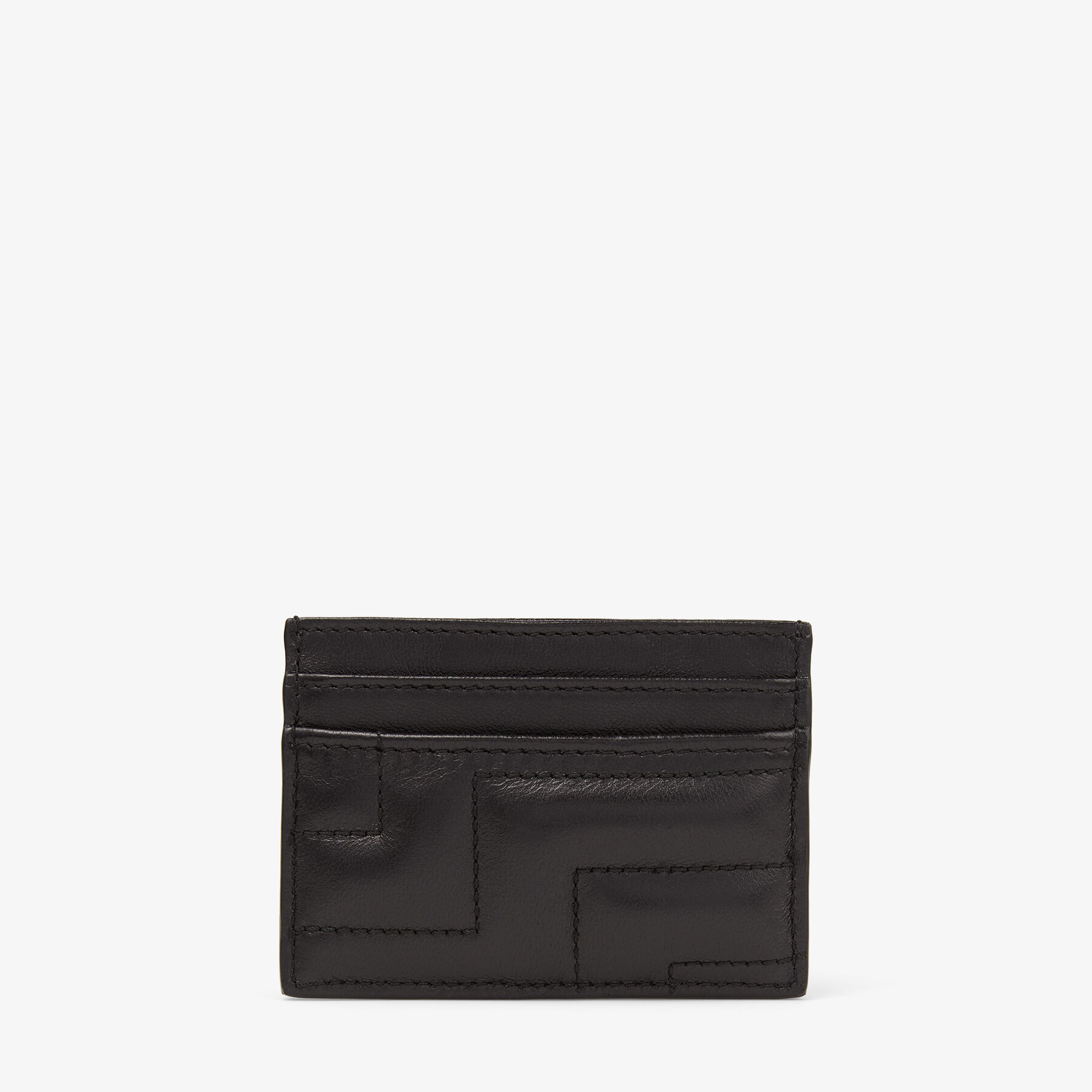 Black Avenue Nappa Leather Card Holder with JC Emblem UMIKA