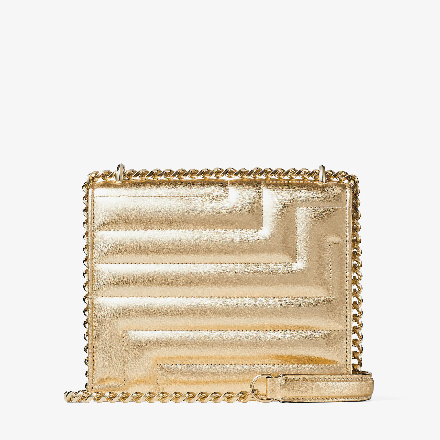 Gold Avenue Metallic Nappa Leather Bag with Light Gold JC Emblem | AVENUE  QUAD | Autumn 2022 collection | JIMMY CHOO