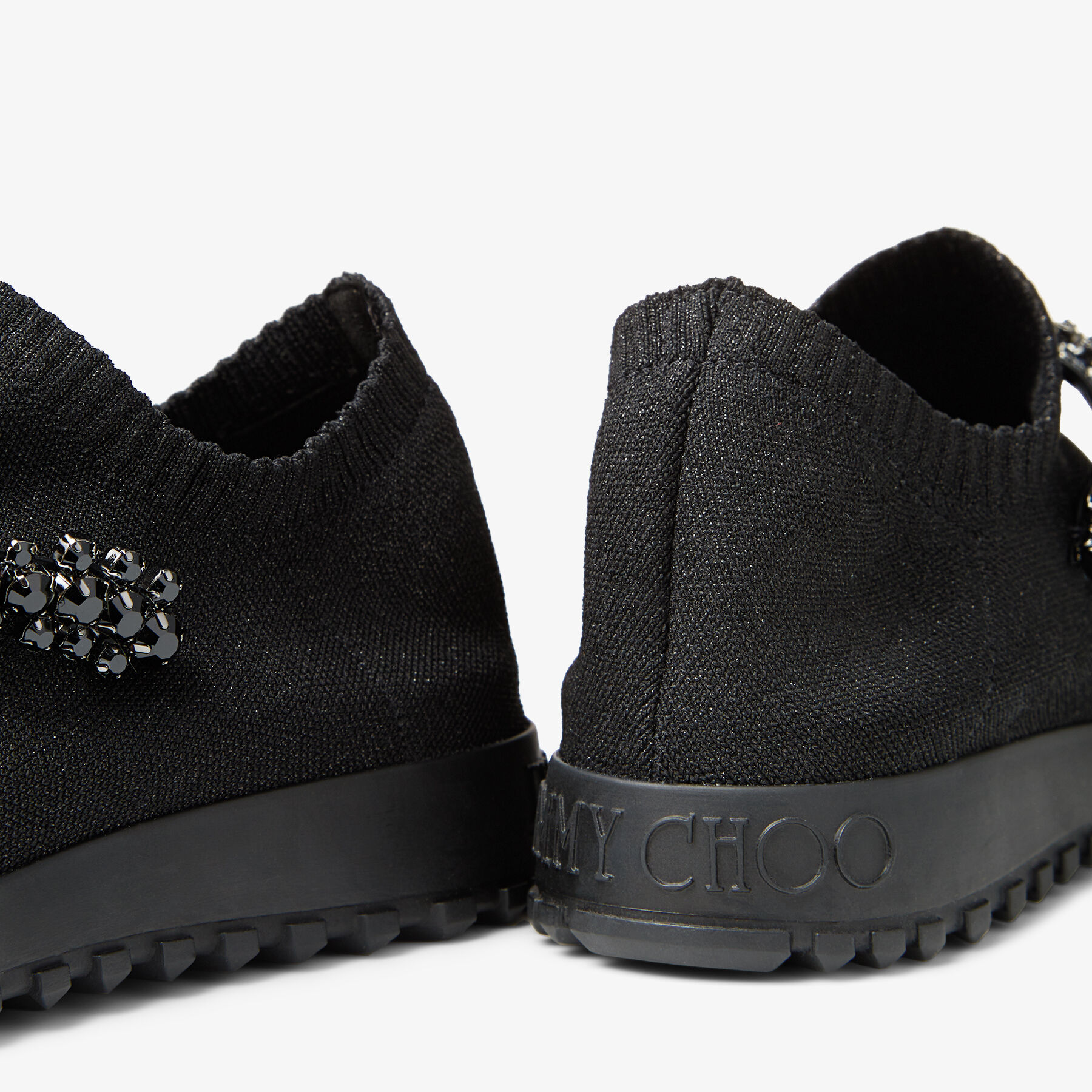 Scarpe sportive in maglia nera con cristalli VERONA Collezione Autunno 2022 JIMMY CHOO