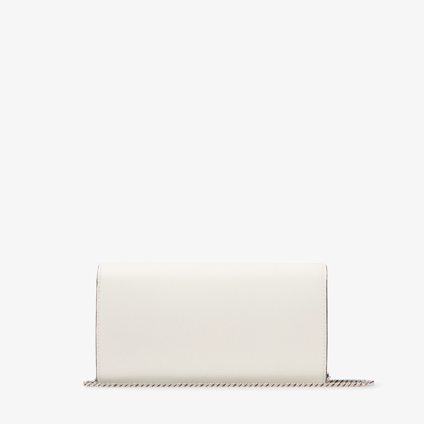 WALLET W CHAIN Brieftasche aus glattem Kalbsleder in Latte mit Kristallschnalle Winterkollektion 2022 JIMMY CHOO