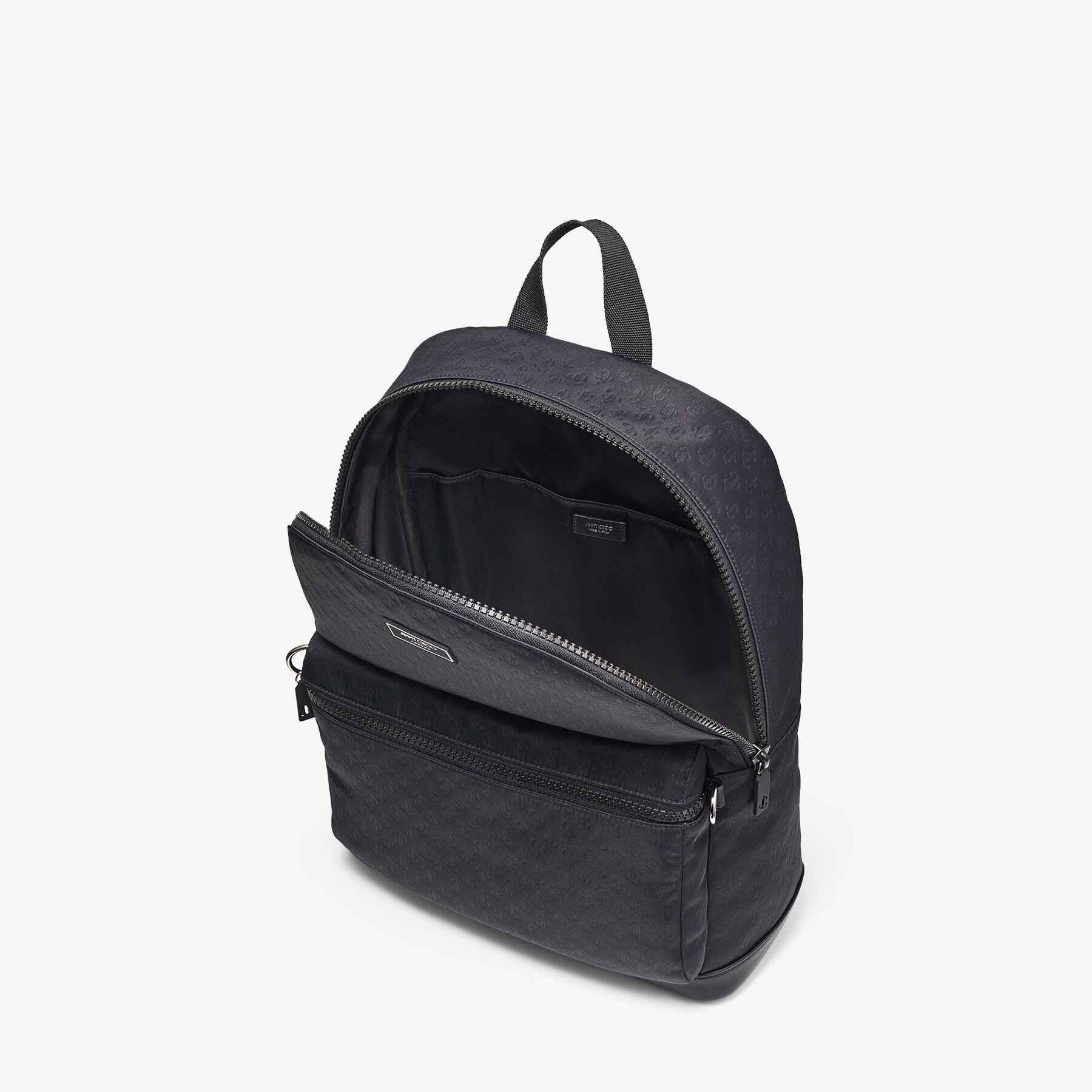 WILMER Black JC Embossed Nylon Backpack Spring 2023 collection