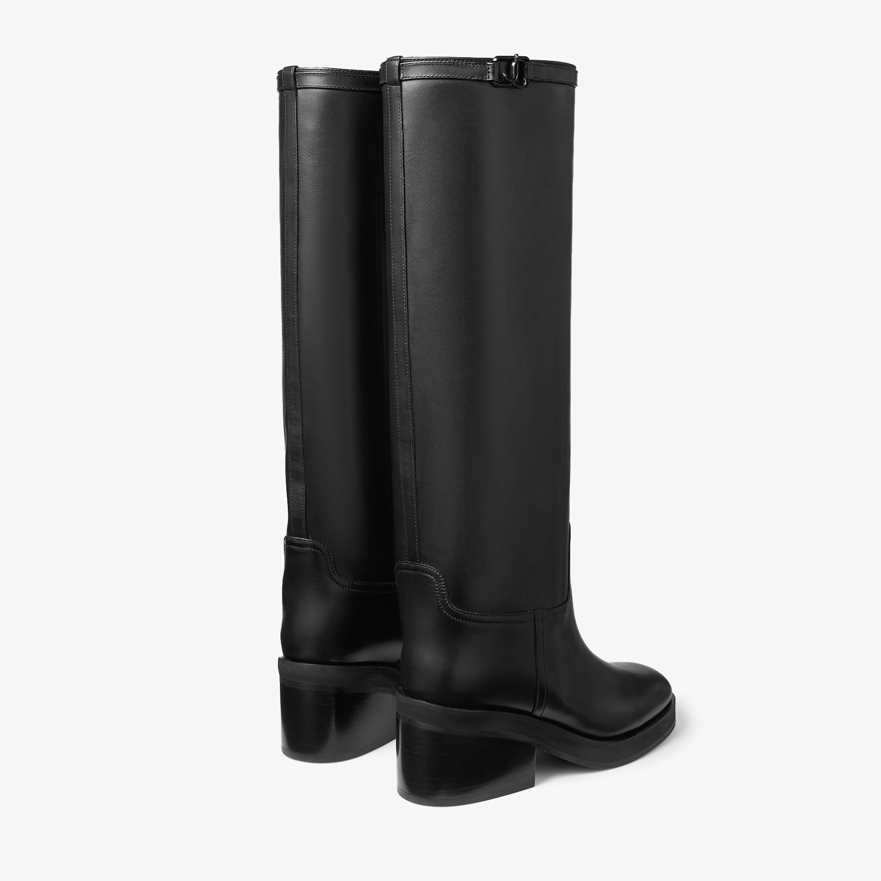 Yasmin Knee High Boots 70 Black Leather Knee High Boots JIMMY CHOO