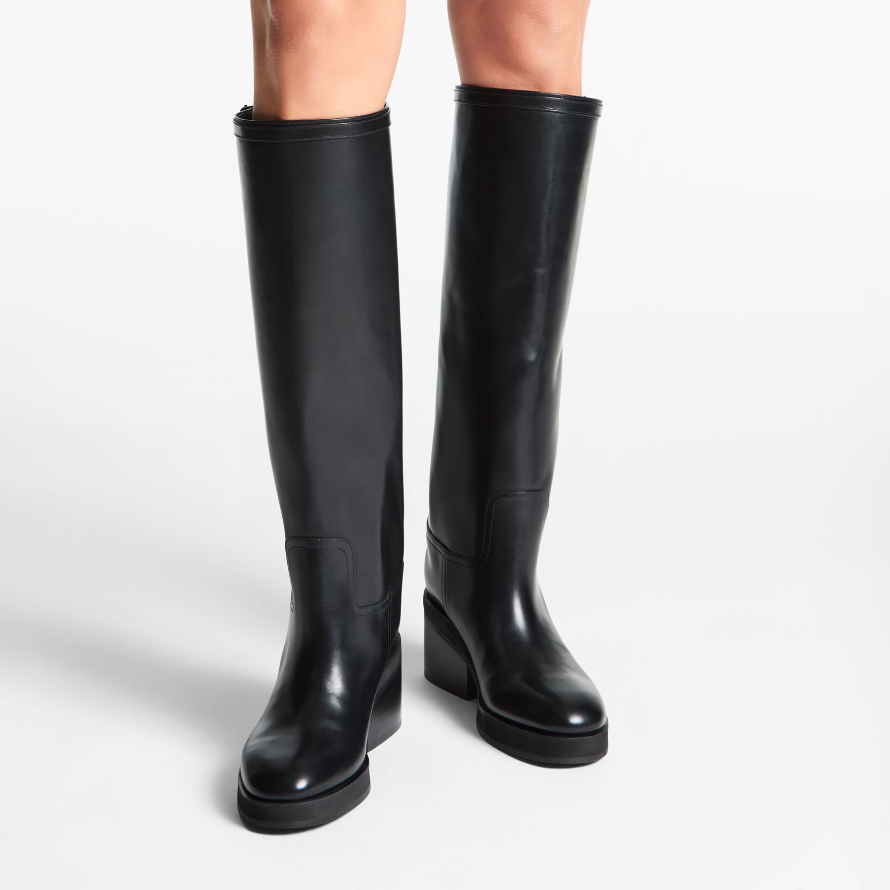 Yasmin Knee High Boots 70 Black Leather Knee High Boots JIMMY CHOO