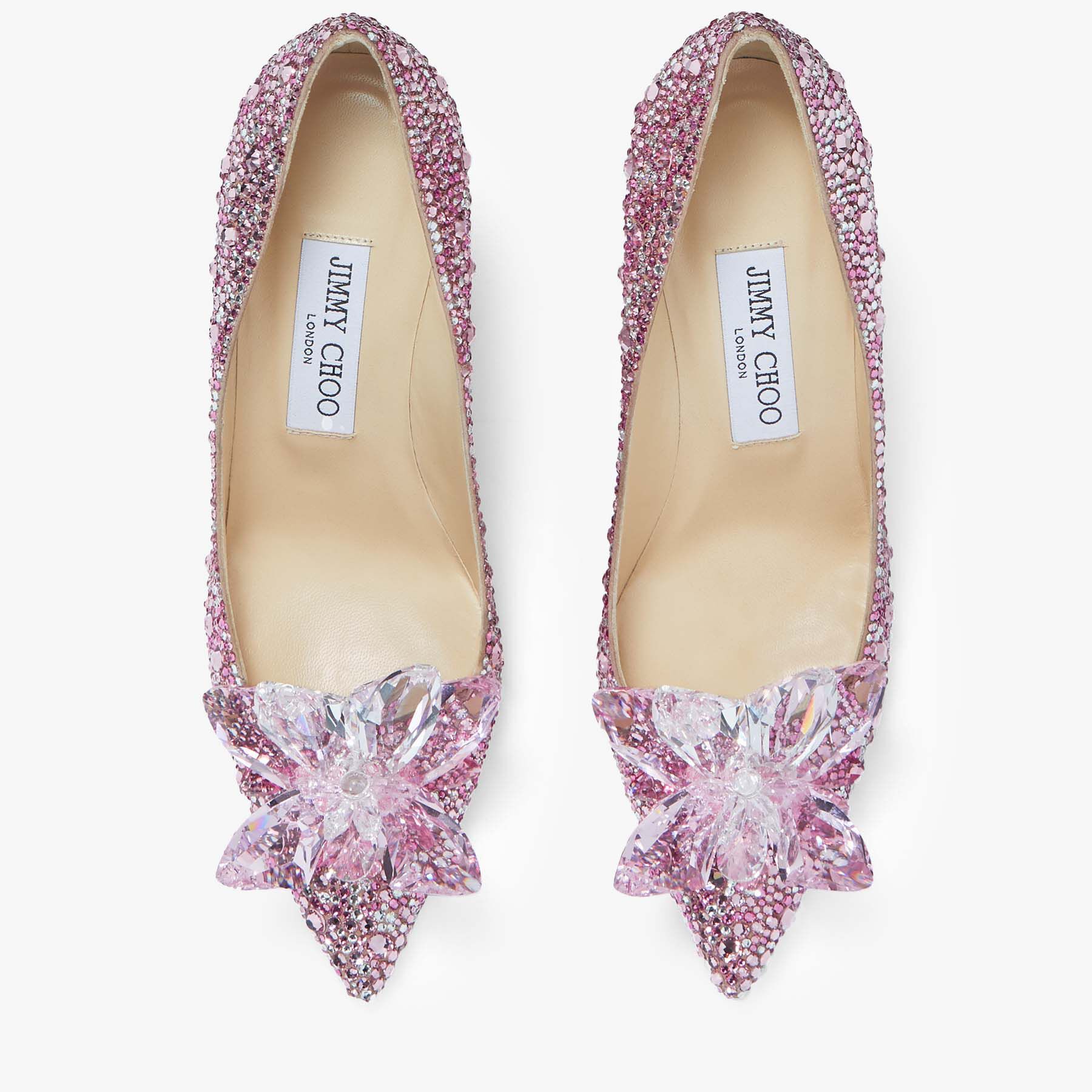 Rose Mix Crystal Covered Pointy Toe Pumps | ALIA | Pre Fall 19 | JIMMY CHOO