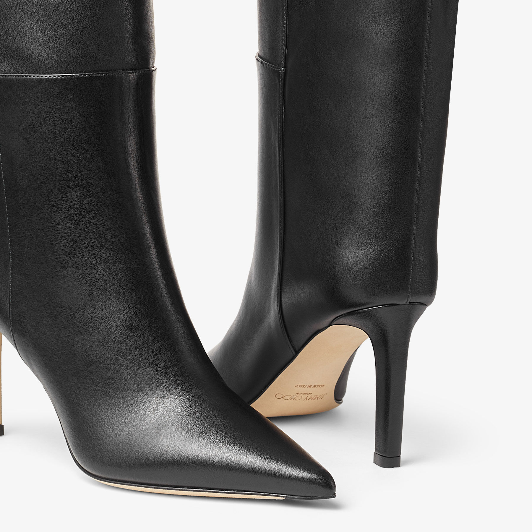 ALIZZE KB 85 | Black Smooth Leather Knee-High Boots | Autumn 