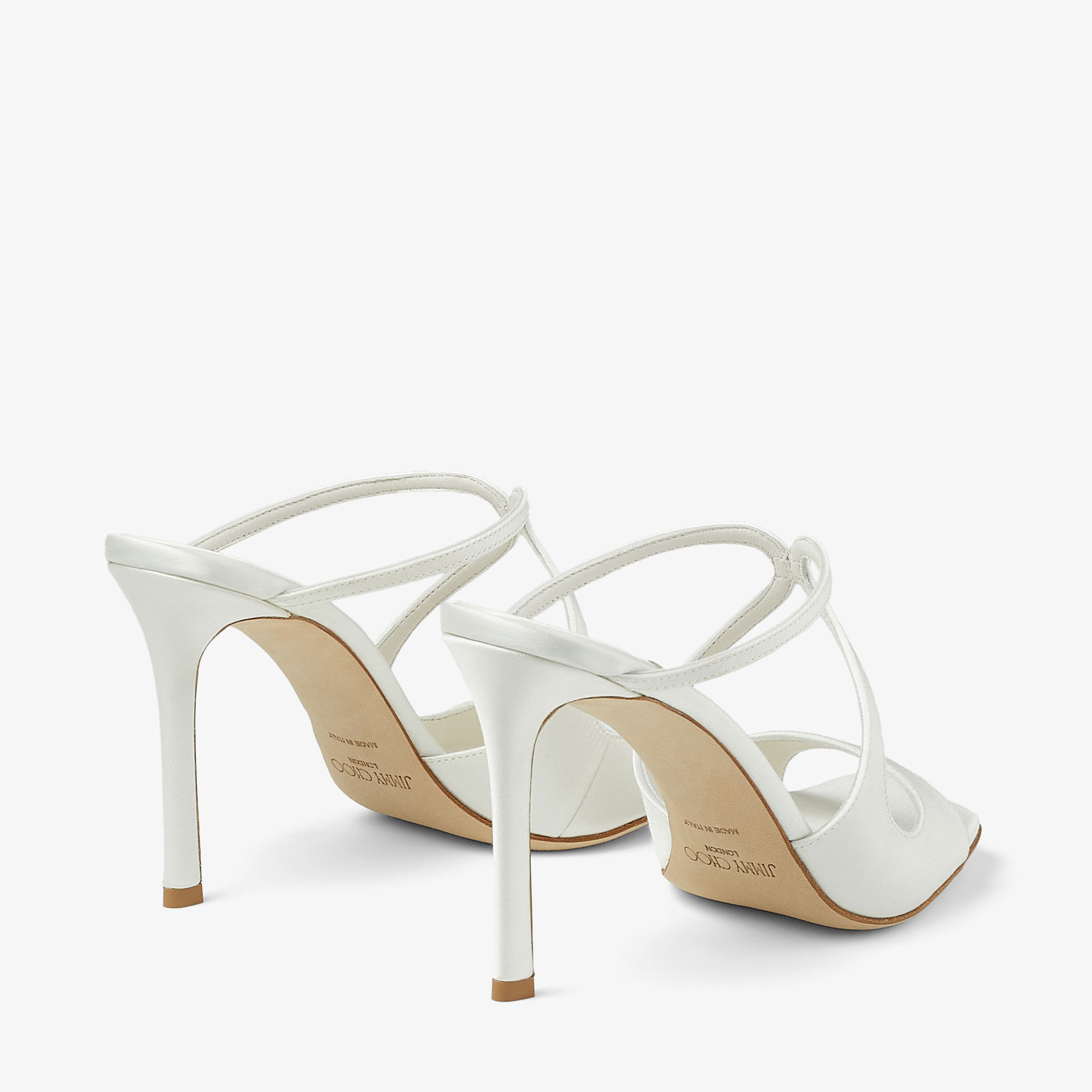 ANISE 95 | Ivory Satin Mules | Winter 2022 collection | JIMMY CHOO CA