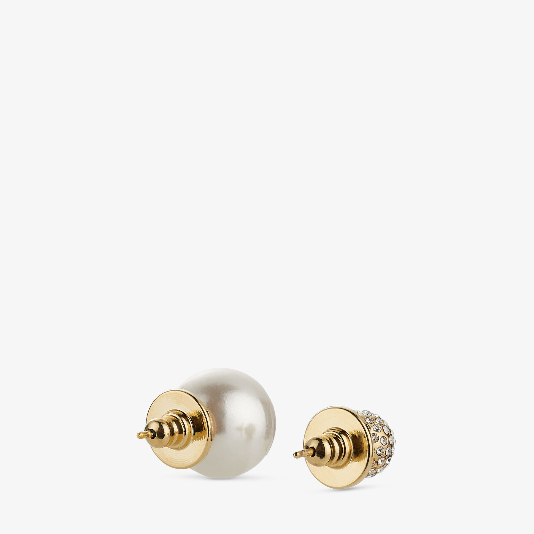AURI STUDS | Gold-Finish Metal Pearl and Crystal Stud Earrings