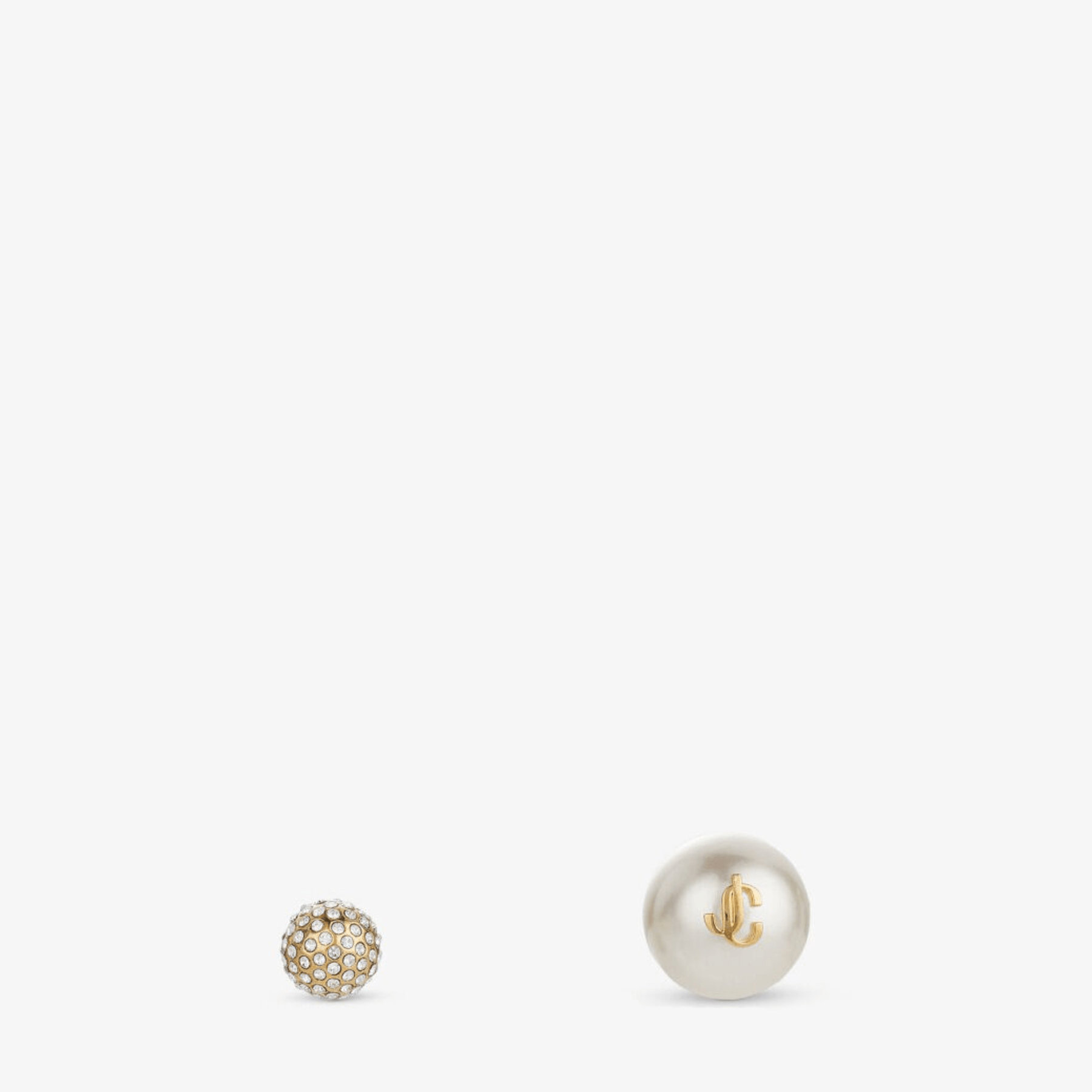 AURI STUDS, Gold-Finish Metal Pearl and Crystal Stud Earrings, Autumn  Collection
