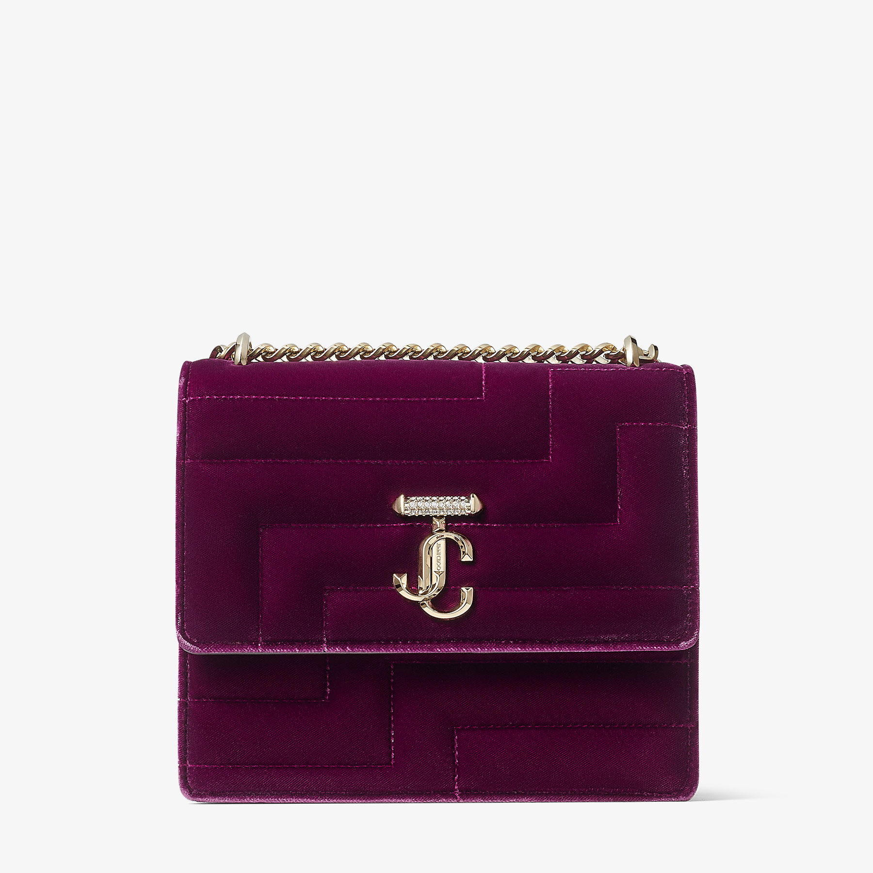 AVENUE QUAD | Boysenberry Avenue Velvet Shoulder Bag with Crystal 