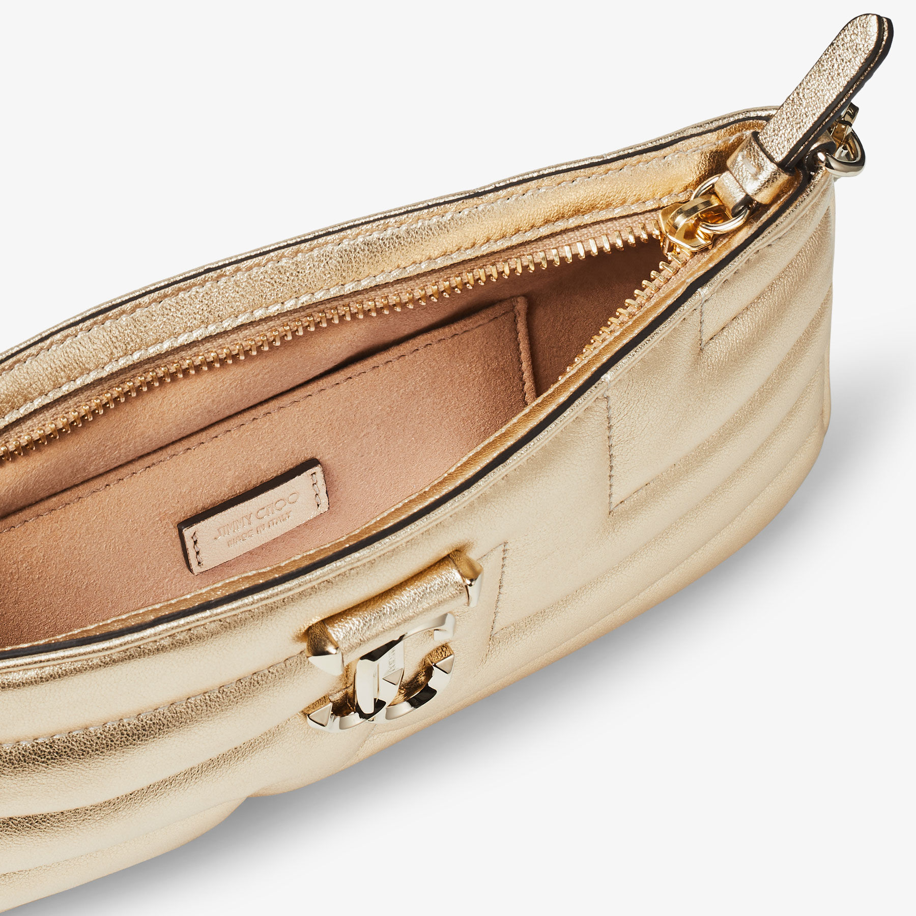 AVENUE SLIM SHOULDER | Gold Avenue Metallic Nappa Shoulder Bag | New ...