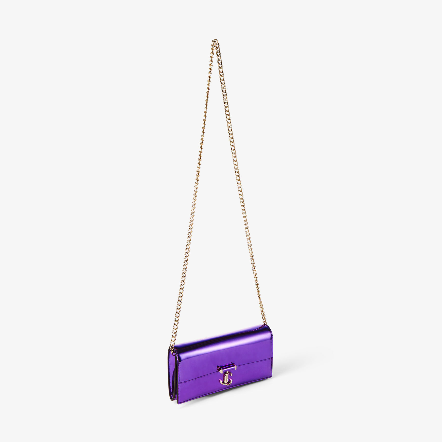 AVENUE WALLET/CHAIN | Cassis Liquid Metal Leather Wallet with Chain ...